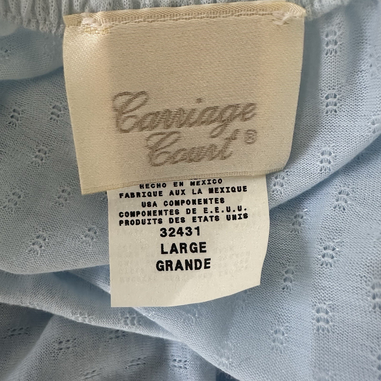Vintage Sears Carriage Court Nightgown Blue Lace Trim Large Deadstock NWT 80s