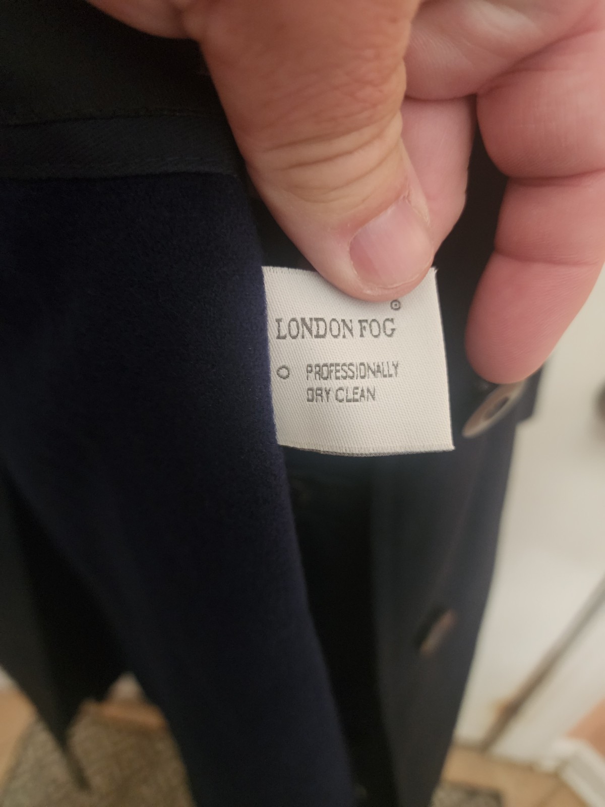Vintage London Fog Women Size 8 Navy Trench Coat Rain Coat Removal Lining Belt