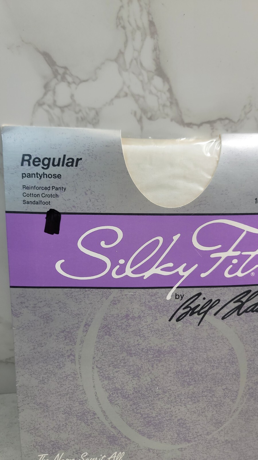 Vintage A Silky Fit Bill Blass Pantyhose White USA 3950 Classic Solid