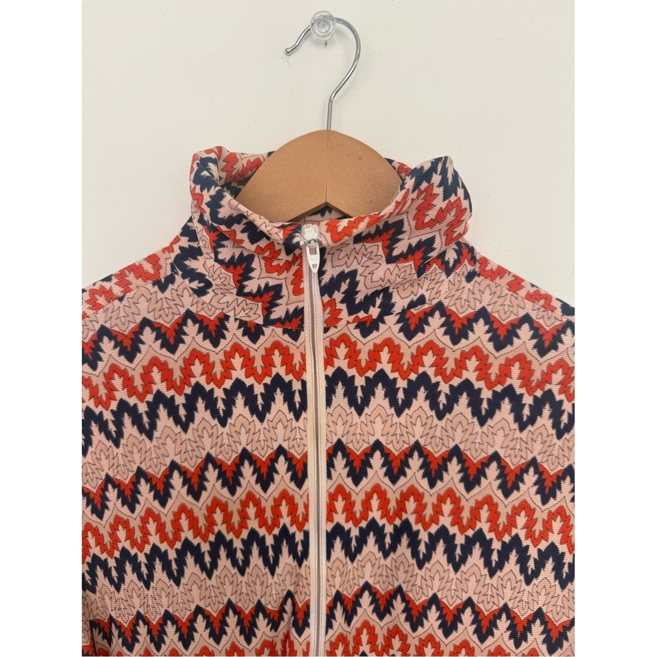 Vintage Quarter Zip Mock Neck Top Cover Up Tunic Size 18 (M) Coastal Grandmother