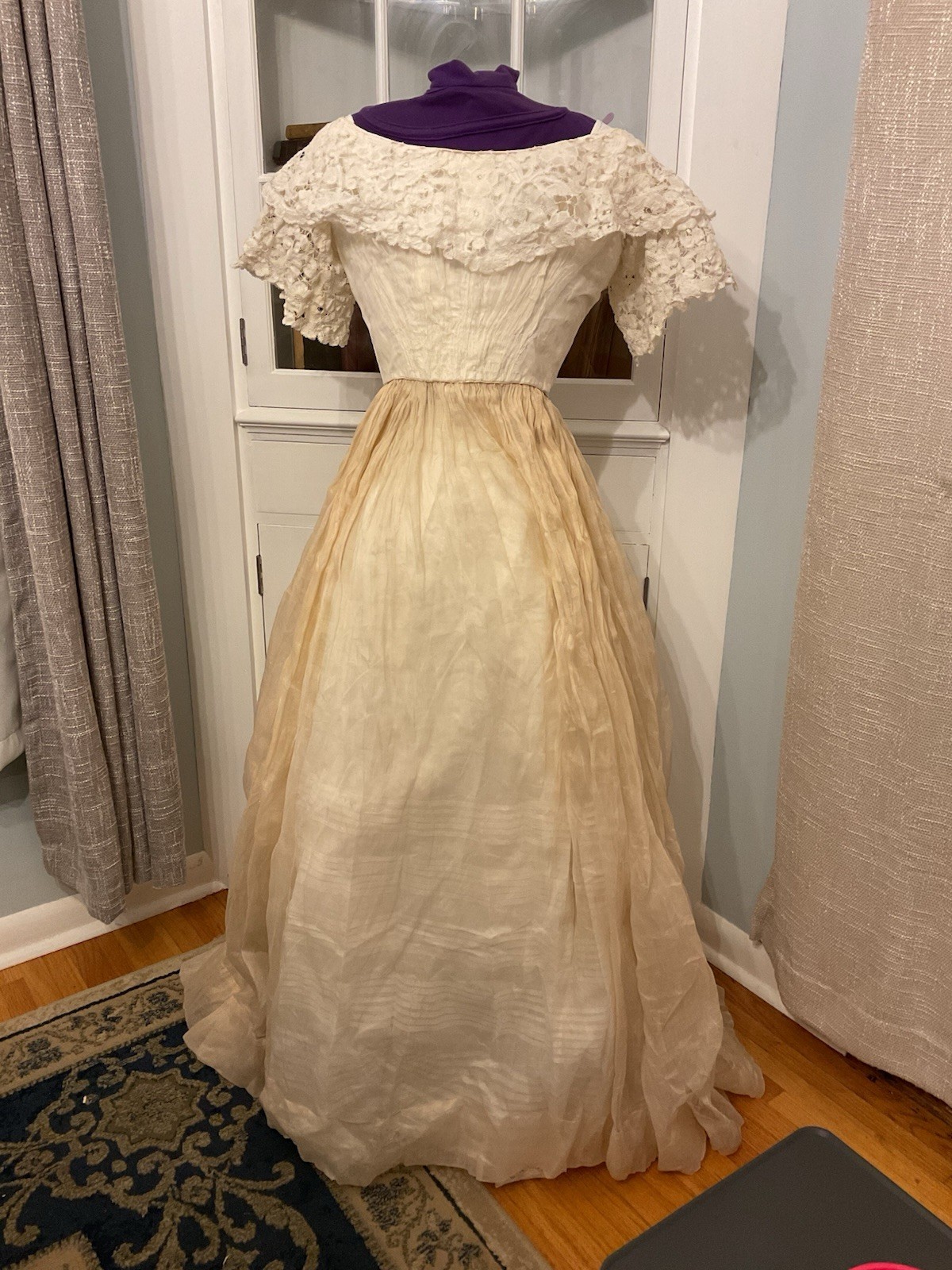 1850’s Antique Ballgown Restored Conserved