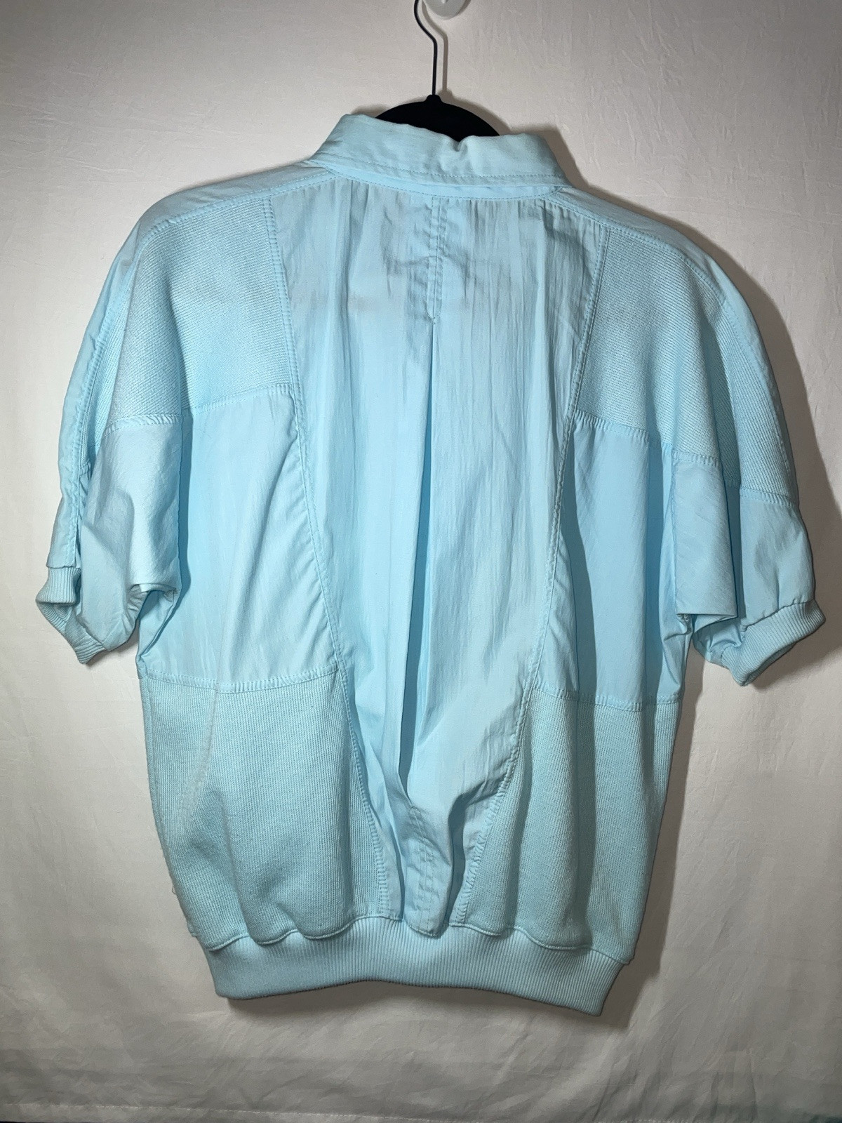 Vintage Women’s Bocoo Nylon Trim Blue Pullover Top (1980s) EUC