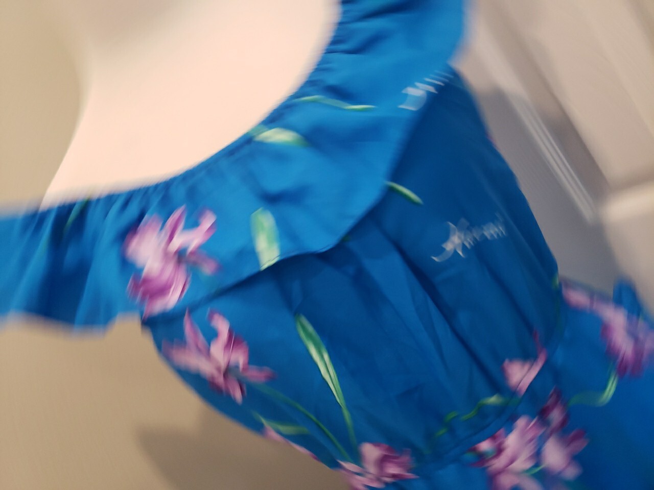 Vintage Classic Original Hawaiian Dress Royal Blue Y2k M USA