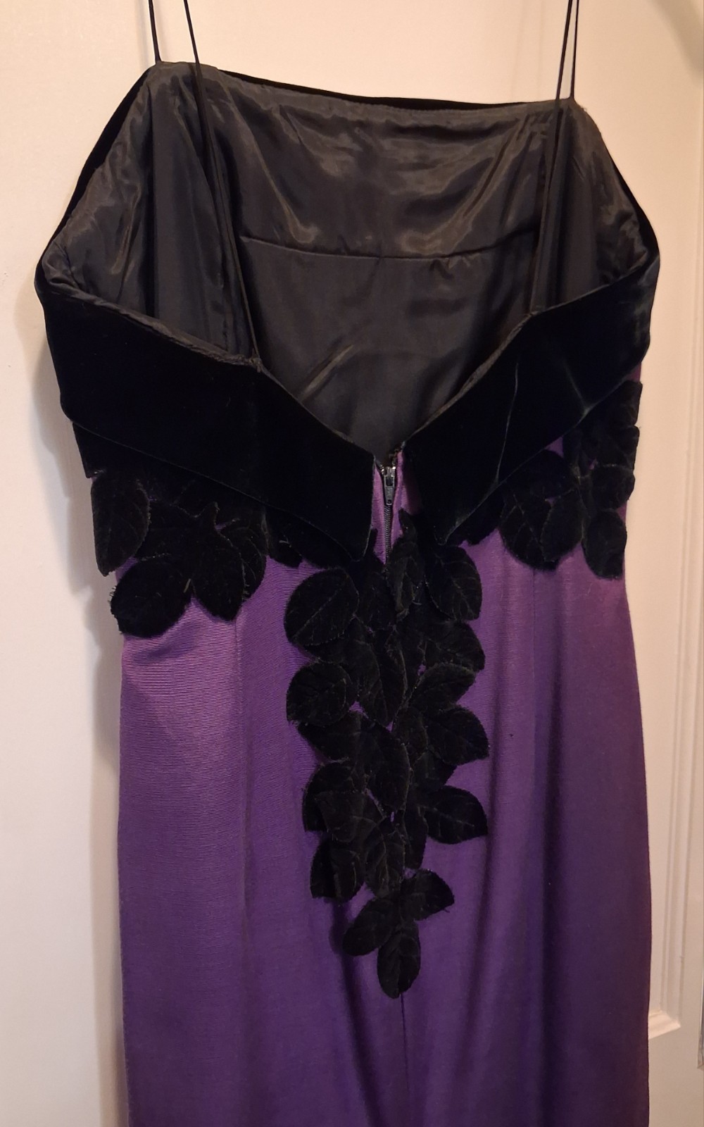 Vintage 1980s GALA by JULIE FRANCIS Fishtail Mermaid Purple Black Velvet Gown 10