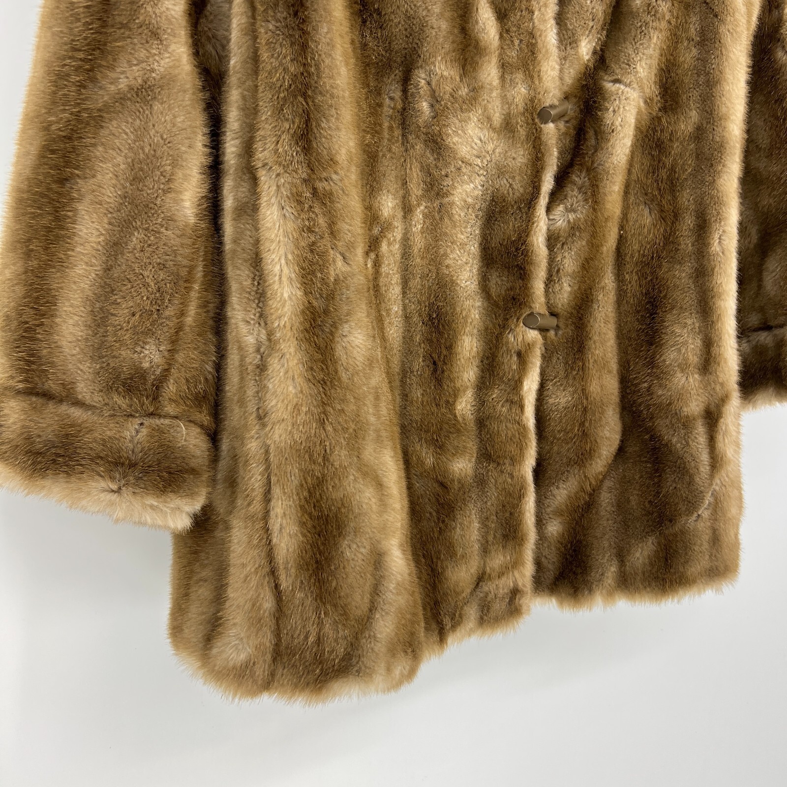 MILADY SHOP Vintage Pastel Mink Coat Womens S/M A-Line 1960s Collared Long Lined