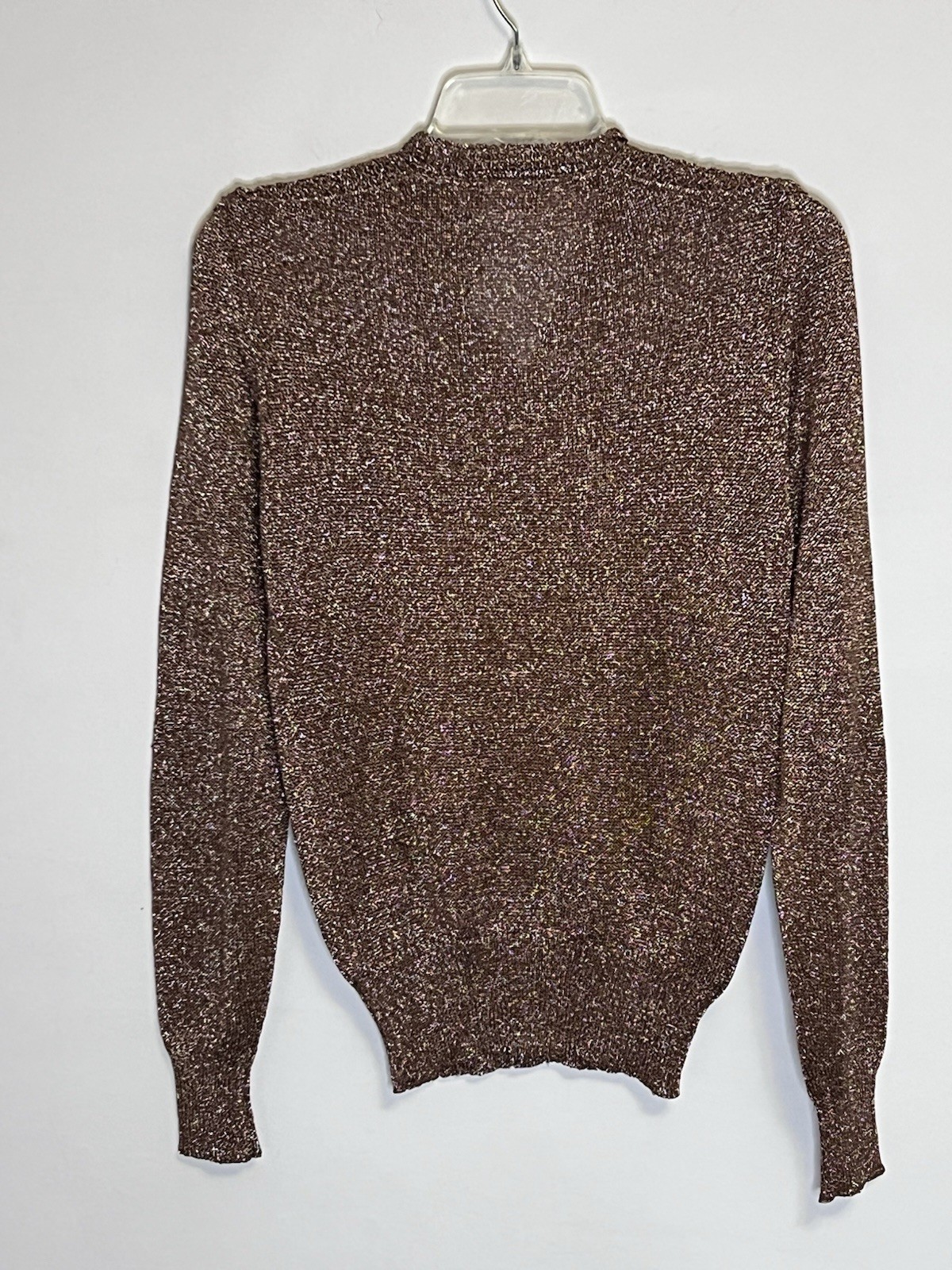 Vintage 70’s Gold Metallic Mesh Knit Sweater Disco Studio 54 M