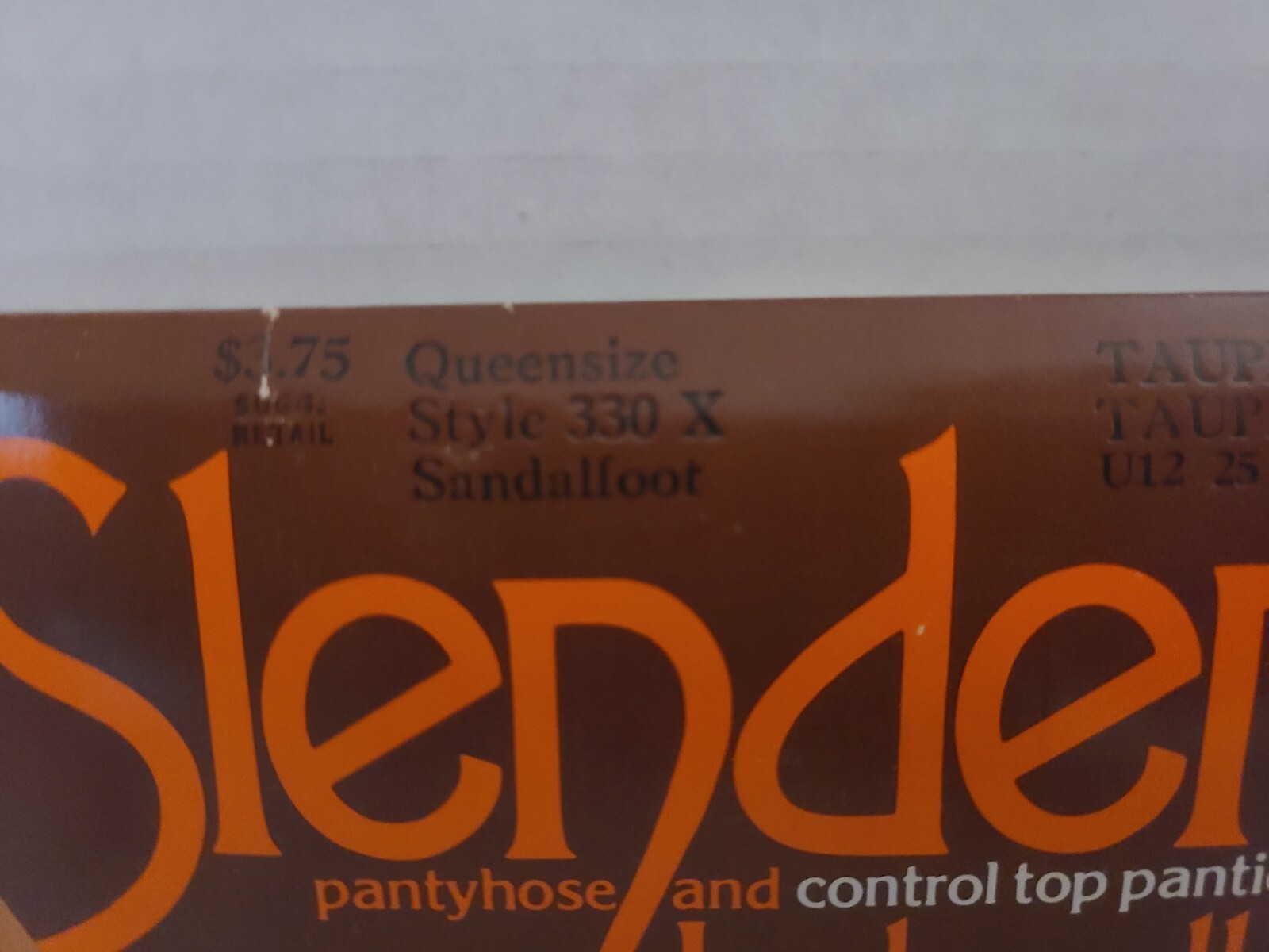 Vintage 1980 Slenderalls Underalls Pantyhose Sandalfoot Taupe sz Queen No. 330X