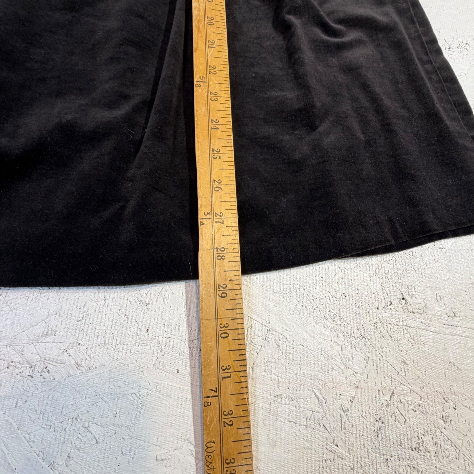 Jessica’s Gunnies Vintage Velvet Skirt 5 (22″) Black Pleated Midi USA READ