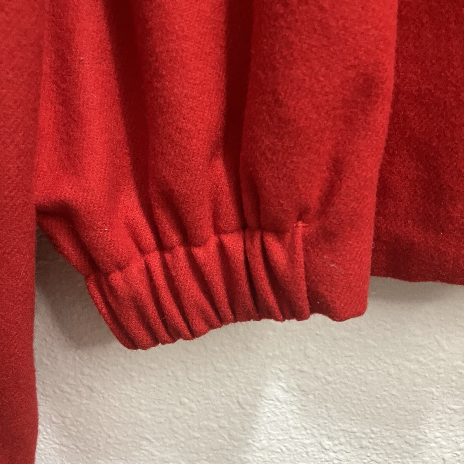 Vintage Savannah Holiday Red Wool Bomber Jacket Size 12 Christmas Grandma