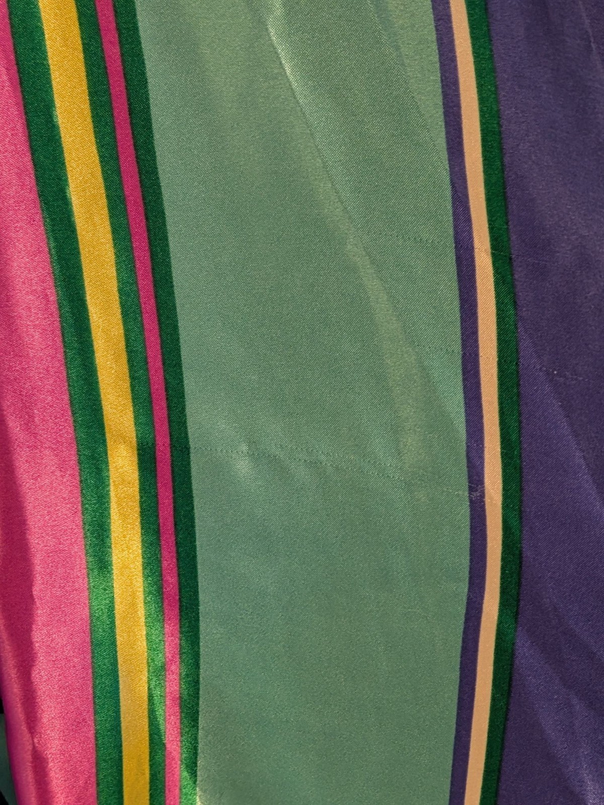 Vintage Copacabana Striped Satin Robe With Belt Multicolor Size S