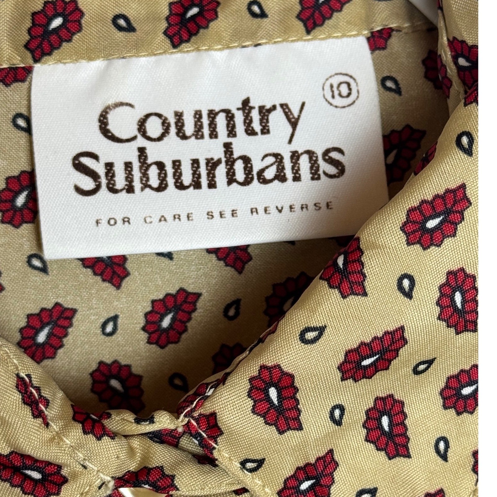 Vintage Country Suburbans Paisley Teardrop Button Shirt Size 10