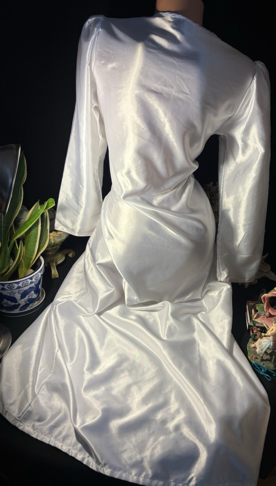Vtg Satin Shiny White Gown Long Nightgown Vtg Sexy Anastasia Nightgown Long Gown