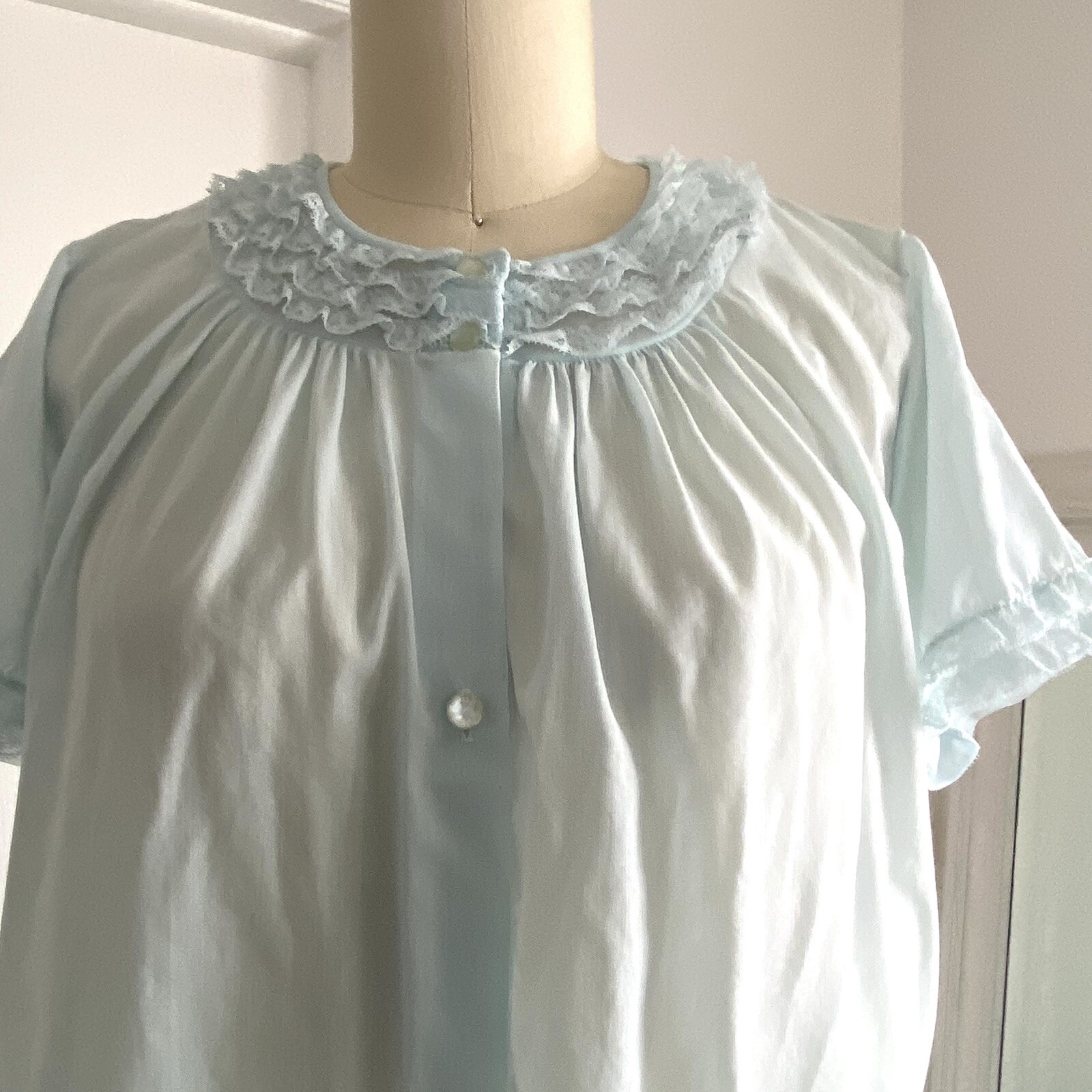 Vintage 50s 60s Sears Charmode House Dress Gown Womens 32-34 Lace Robe