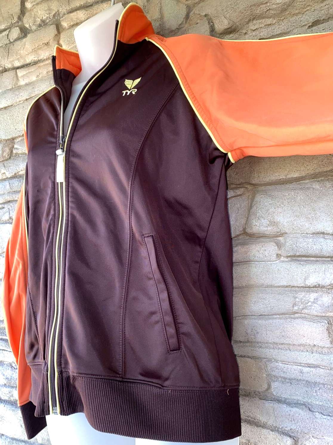 VTG TYR Warmup Jacket Womens MEDIUM Full Zip Freestyle Pockets Track Athleisure