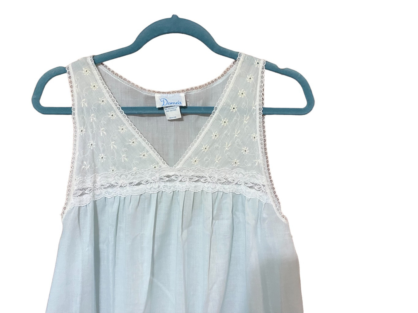 Womens vintage Damea light blue nightgown size M