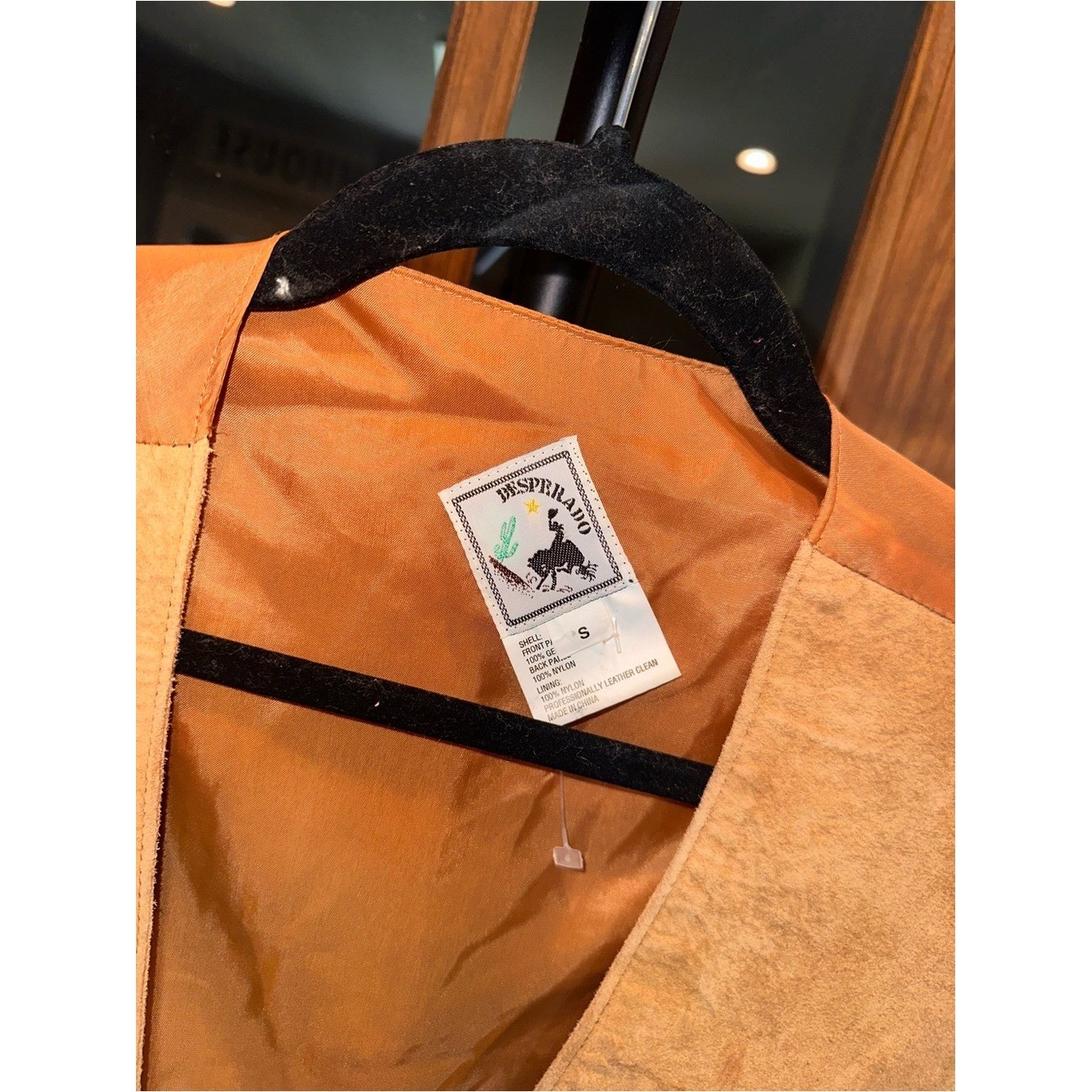 NWT Desperado 100% Leather Size Small Fringed Suede Vest – Tan Women’s Jacket