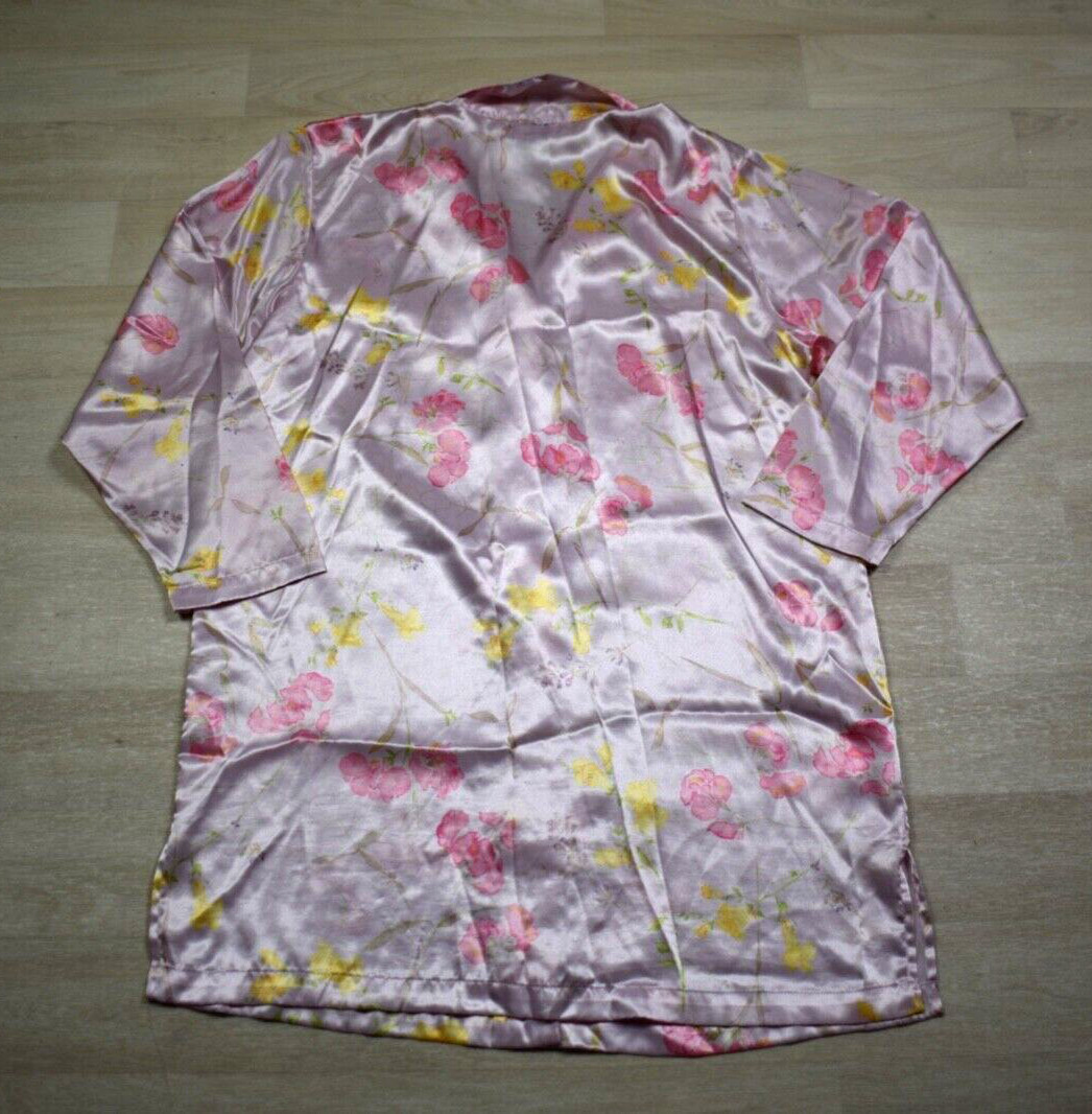Y2K Morgan Taylor Intimates Satin Night Shirt Nightie VTG 2000s Floral Pink MED