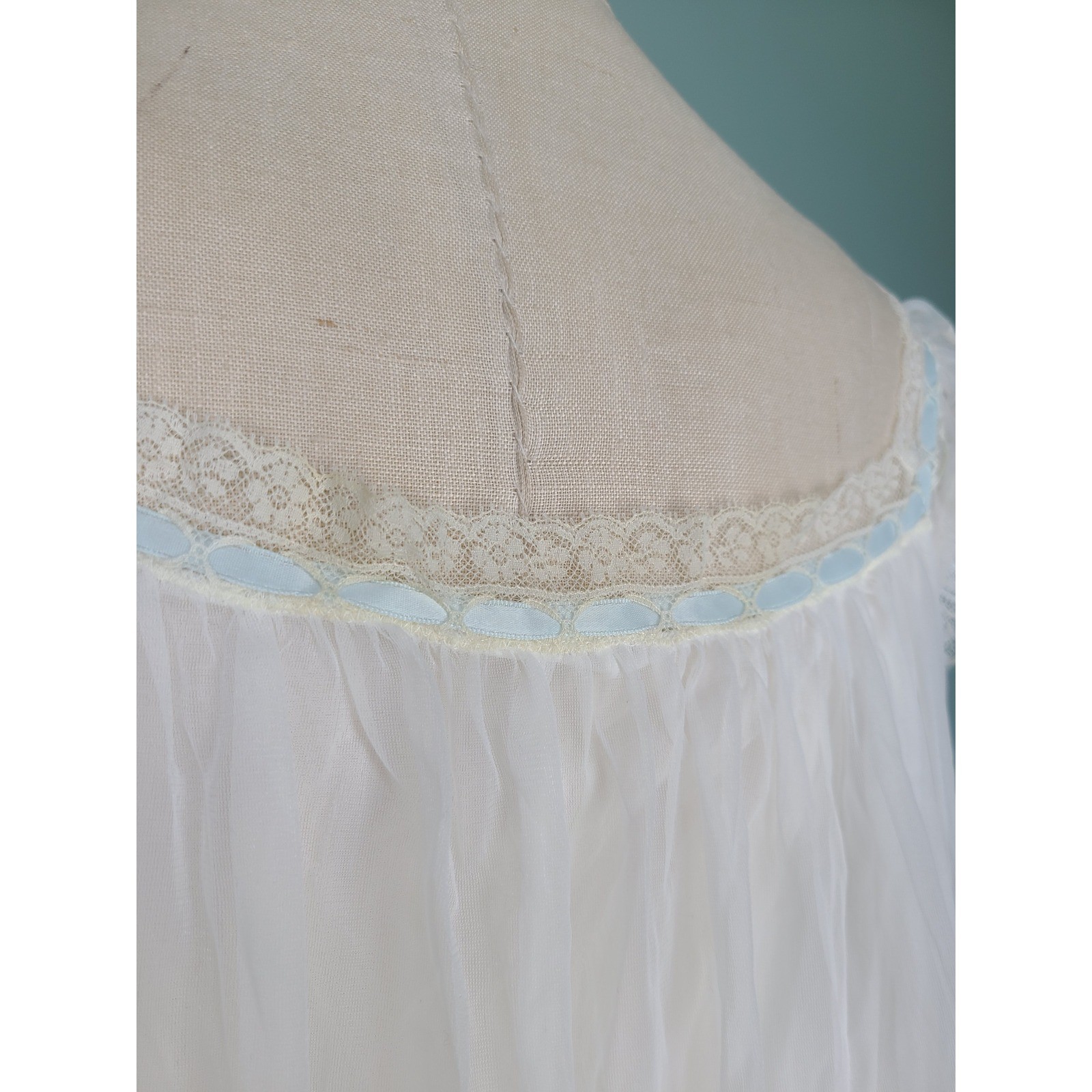 VTG Gotham Gold Stripe Peignoir Nightgown Set Ethereal Regency Coquette Bridal