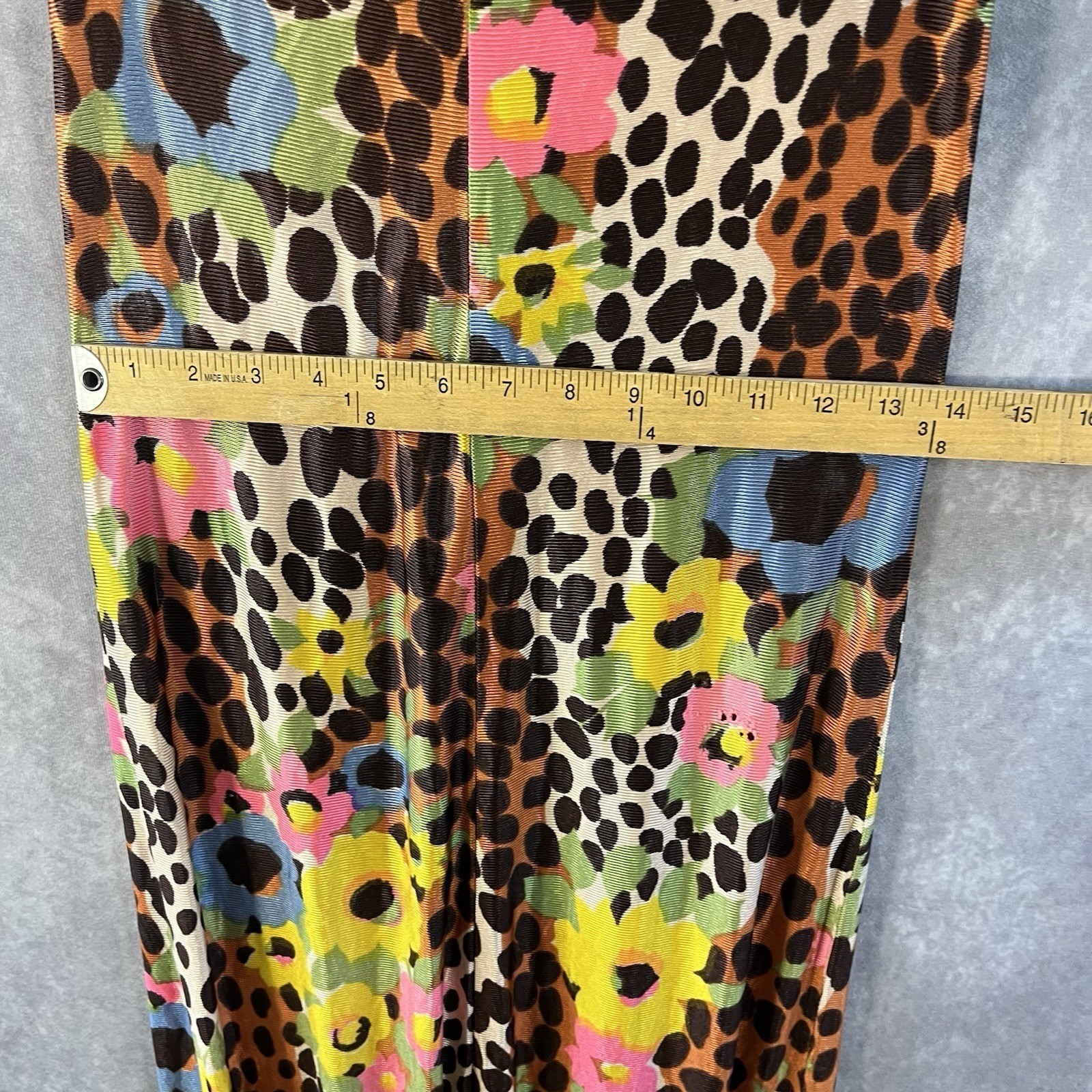 Vintage Indorables Midi Dress Womens M / L Animal Print Floral 60s *See Descrip*