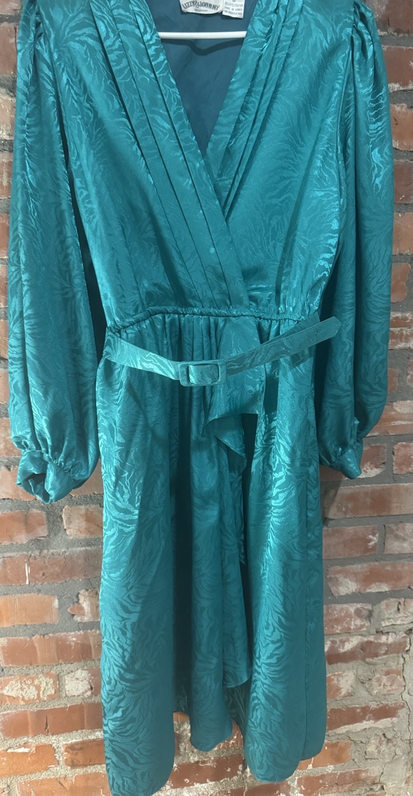 Vintage 1980s Wrap Dress Complete With Shoulder Pads And A Belt