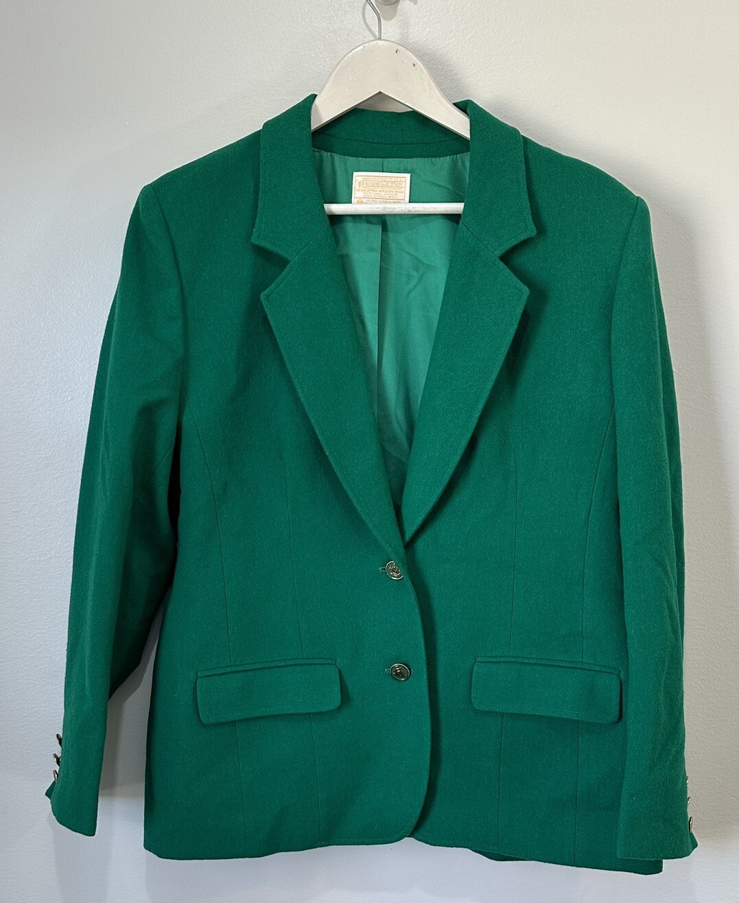 Pendleton wool 2 Button blazer Holiday Green Women’s Size 12**VTG**