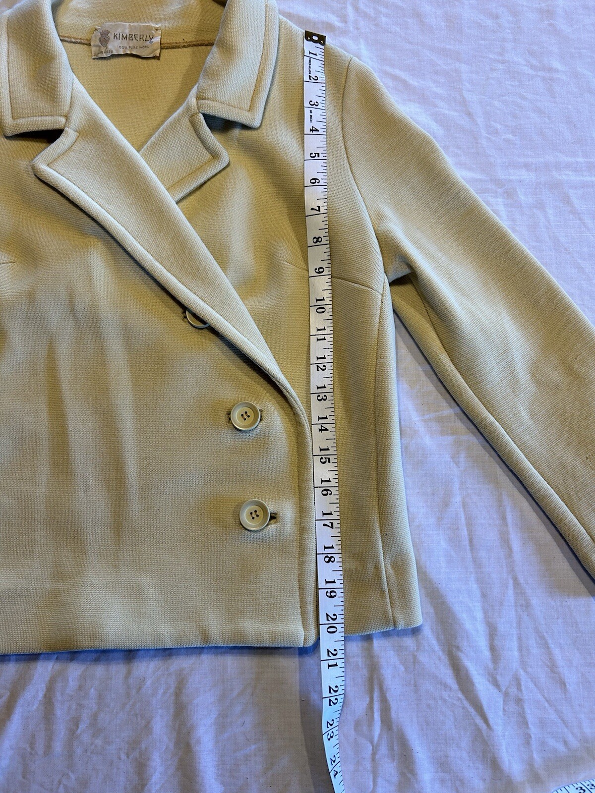 Striking Vintage 50s 100% Wool Butter Yellow Dress & Jacket Set 1950s Dress Suit