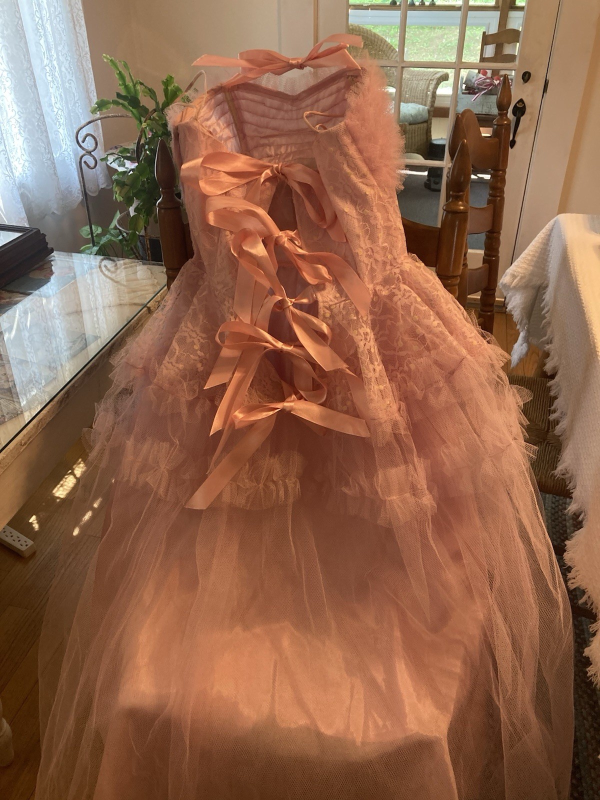 1950s Pink Tooled Dress