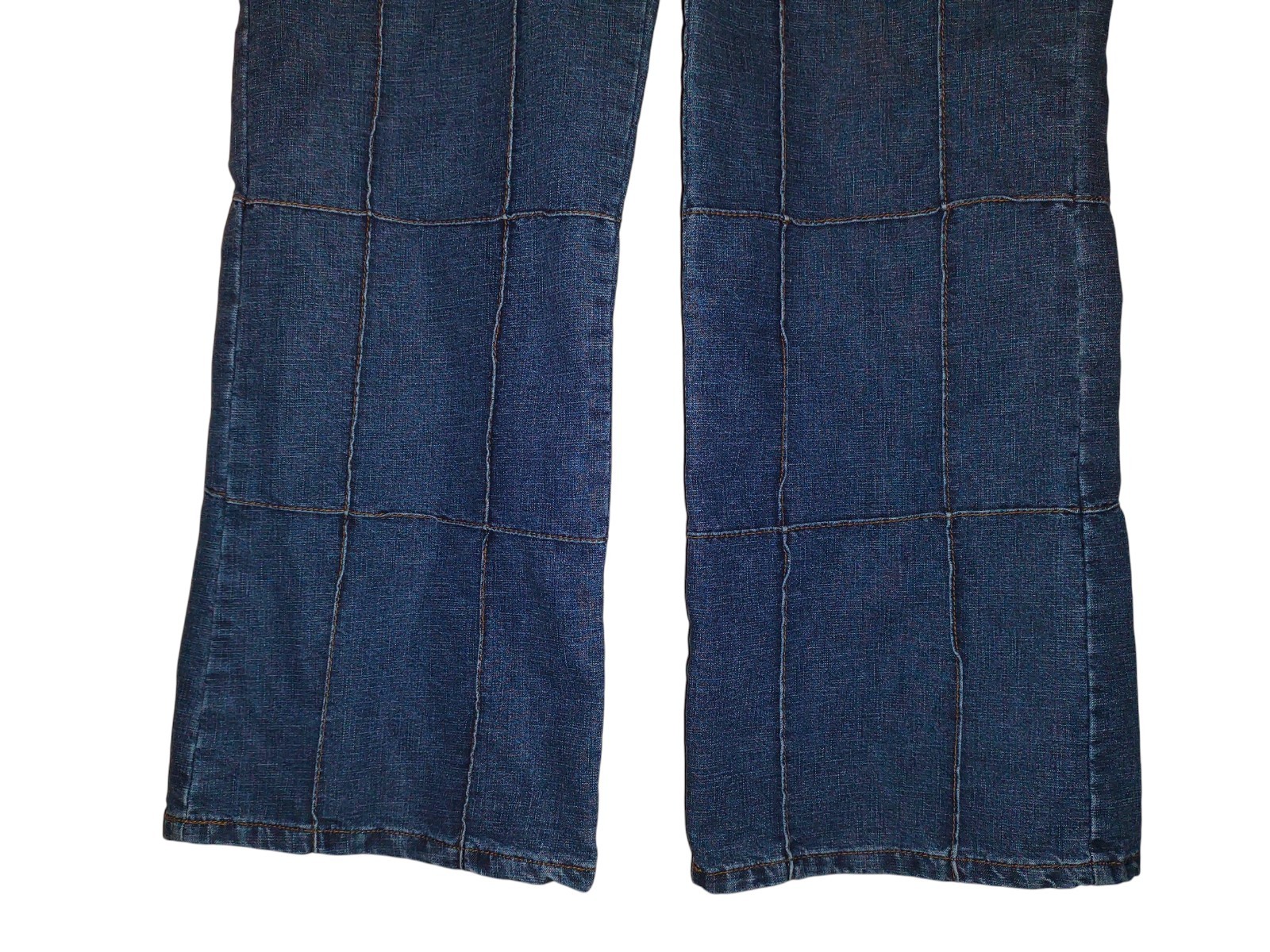 Nick & Sarah Window Pane Patchwork Wide Leg Jeans Sz 19/20 100% Cotton