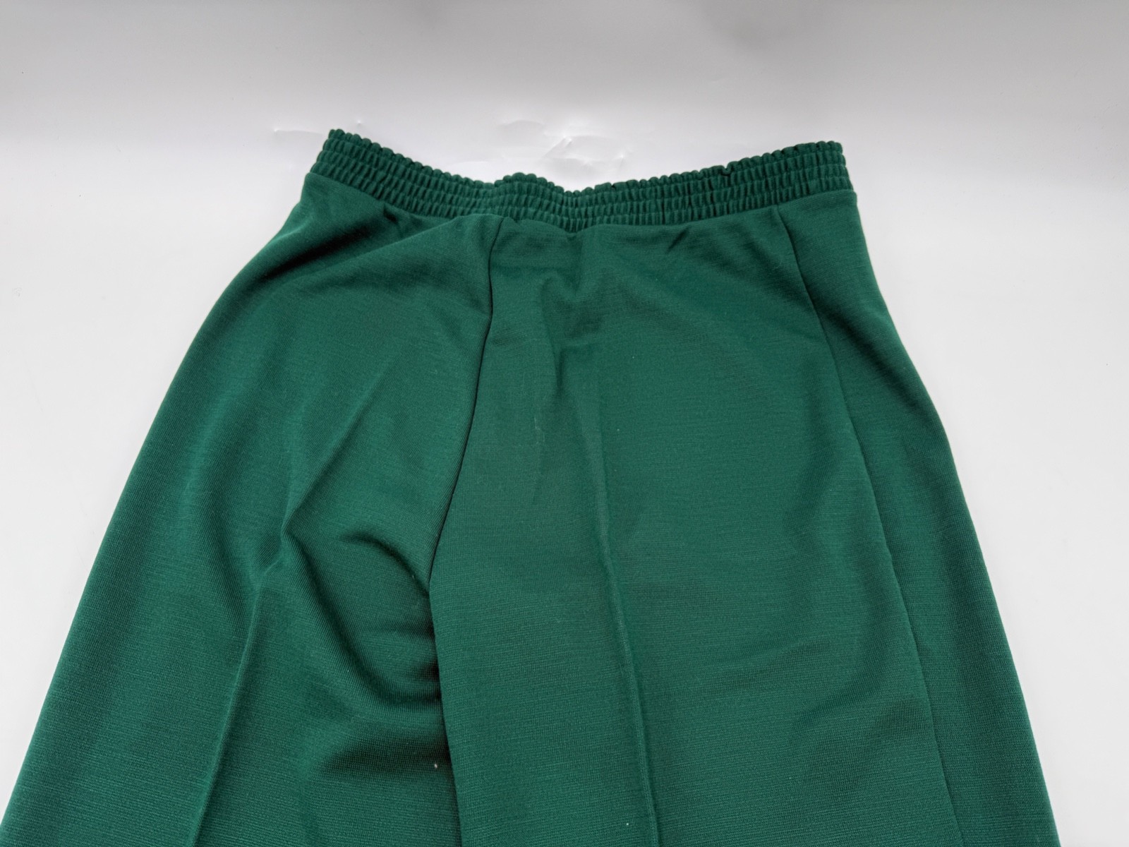 Vintage Womens 1970s Bell Bottom Pants Stretch Waist Polyester Knit Size 18