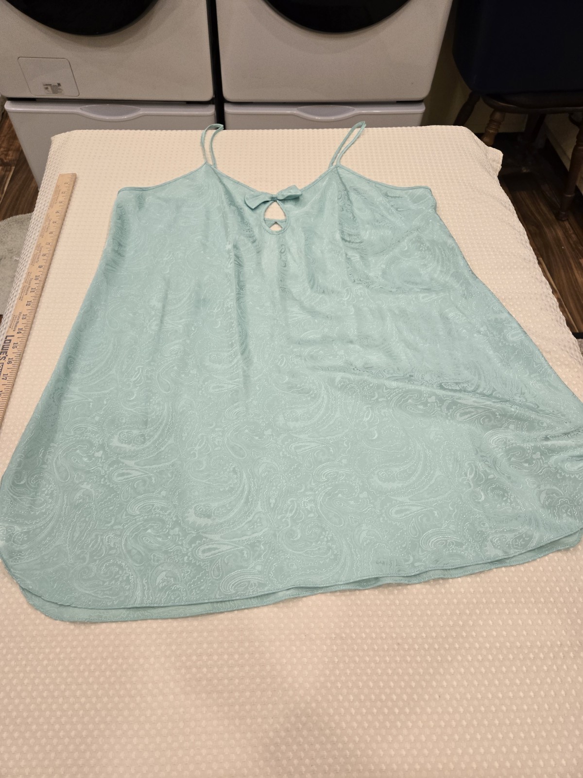 Size 2X Intimate Moods Nightgown Lingerie Women’s Keyhole Mint Green Vtg EUC