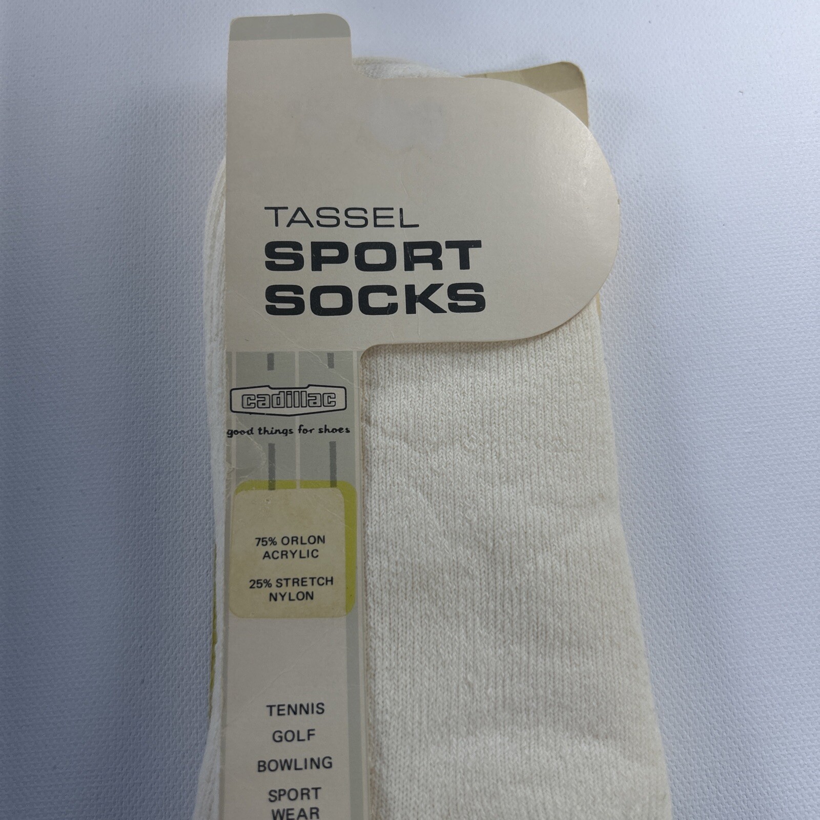 VTG Socks Cadillac 90’s Sport Green Pom Low Cut Ankle Acrylic Orlon Blend 9-11.