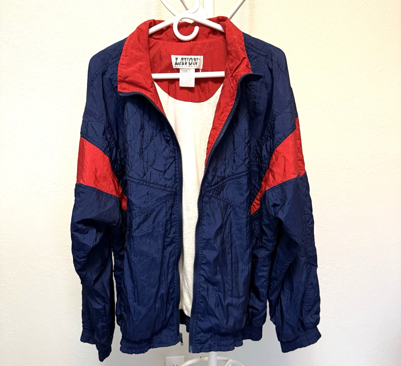 Vintage 80s 90s Nylon Track Suit Windbreaker Women Large Athleisure Lux Granny