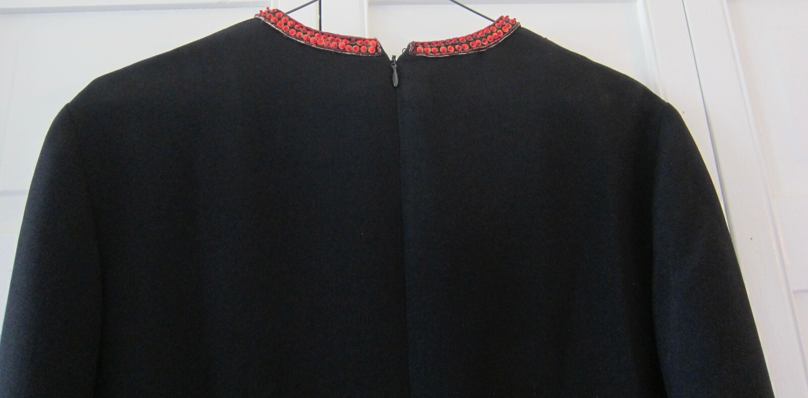 Vintage KATHRYN DIANOS evening sheath dress with ornate accent trim – hem undone