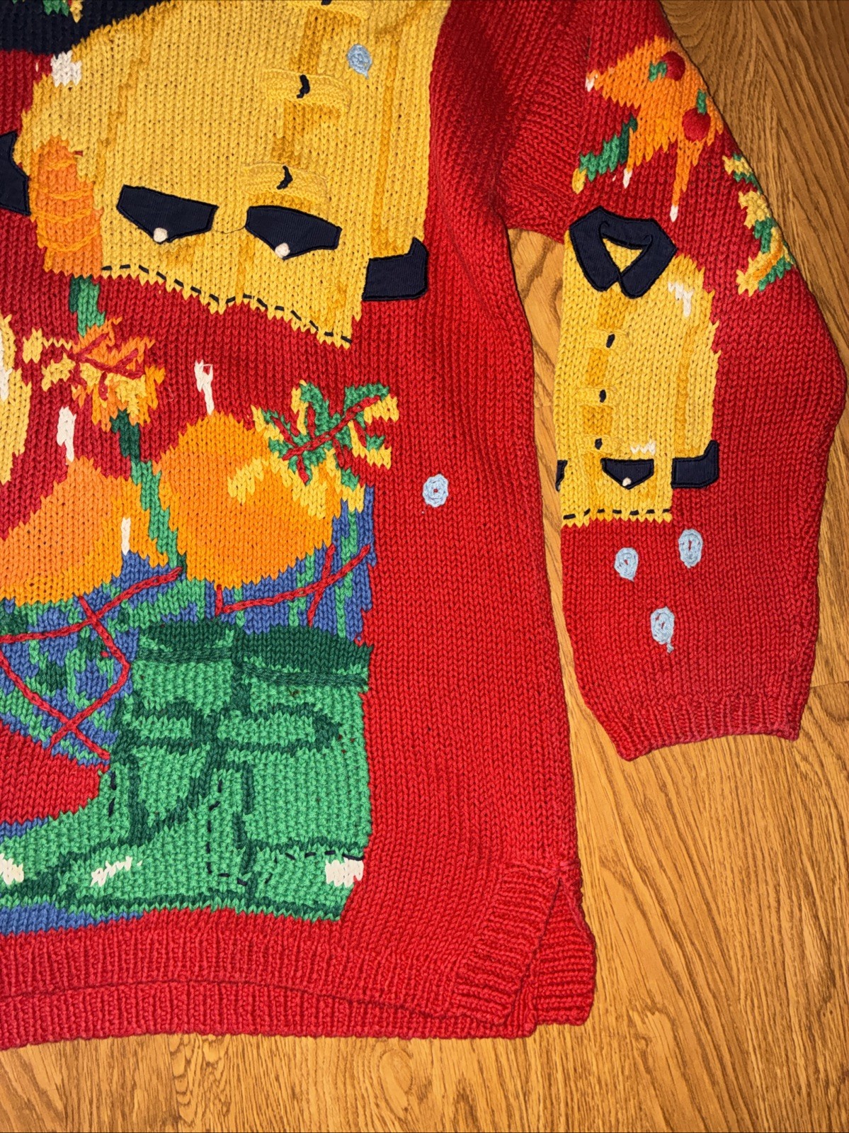 The Eagle’s Eye Vintage Hand Knit Duck Sweater Large Rainy Day Grandma Cottage