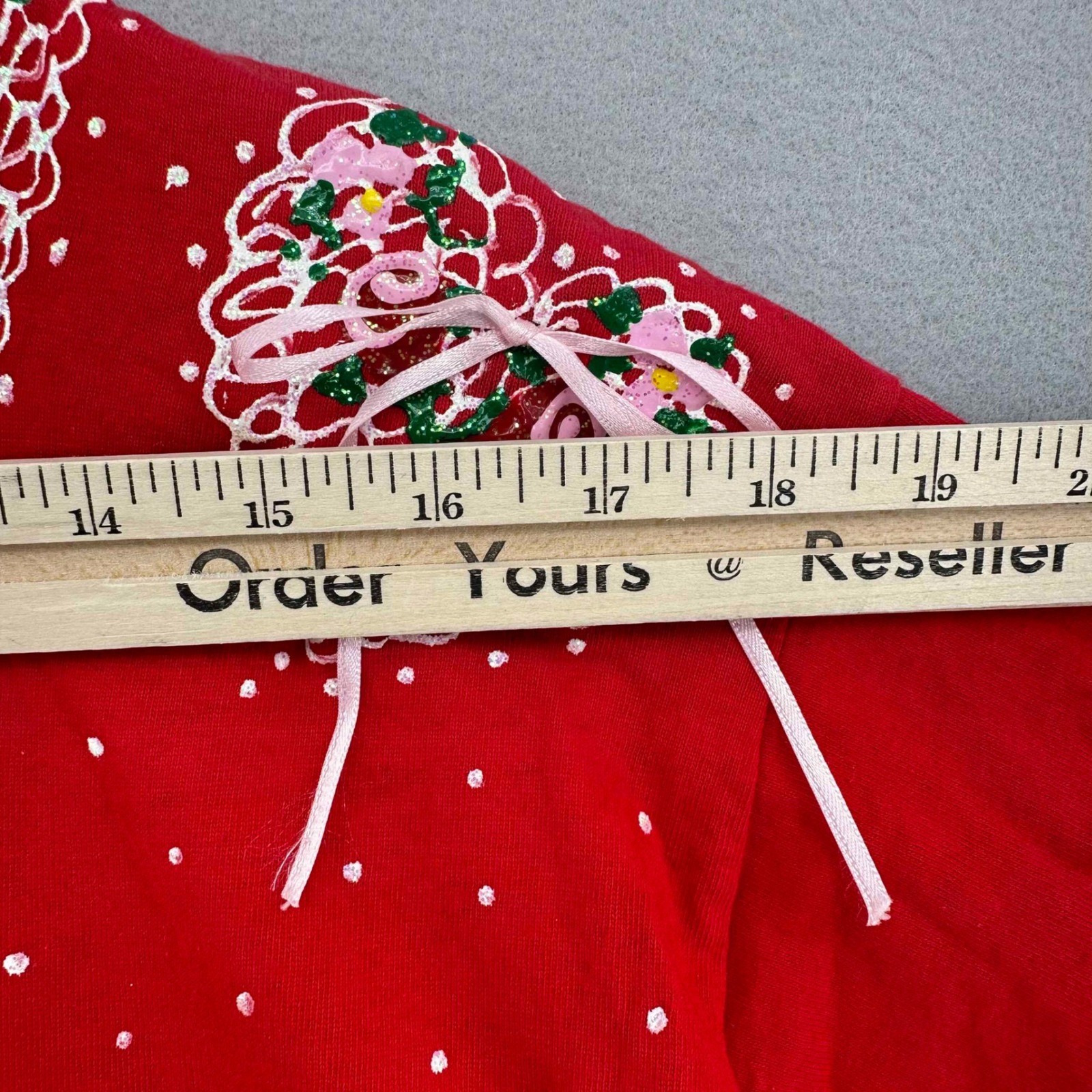 VTG 90s Red Heart Puff Paint Single Stitch T-Shirt SZ L 90s Made in USA Handmade