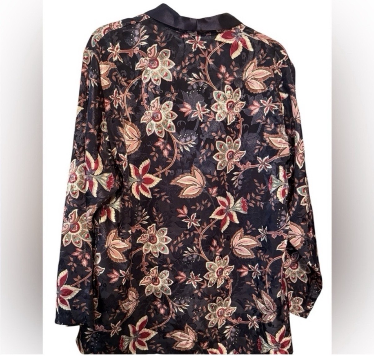 Vintage Victoria’s Secret Gold Label Floral Satin Pajama Top Jacket M L