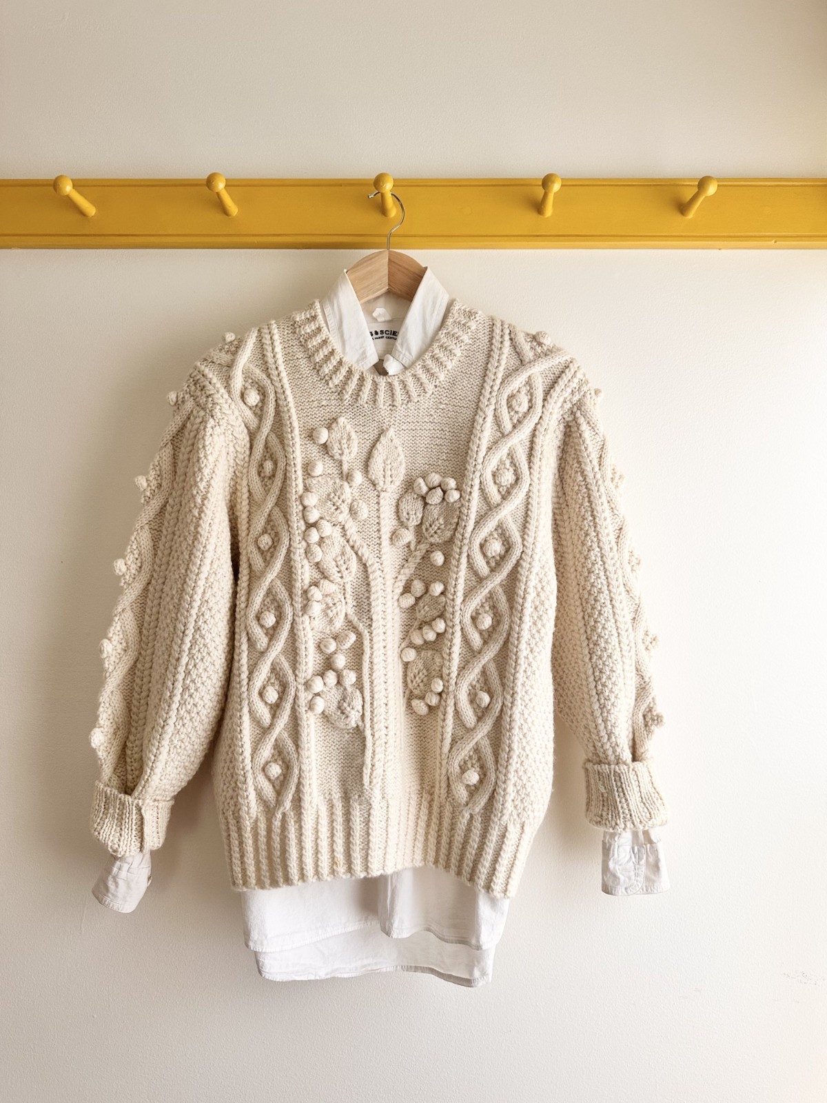 ISSEY MIYAKE I.S. Sport vintage floral bouquet 3D popcorn crewneck sweater S M