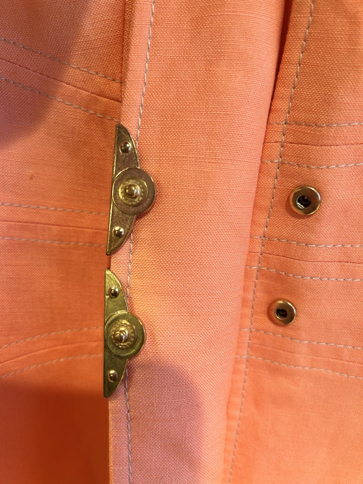 Isabella DeMarco Women’s Peach Coral Blazer with Snap Button Closure, Size 6