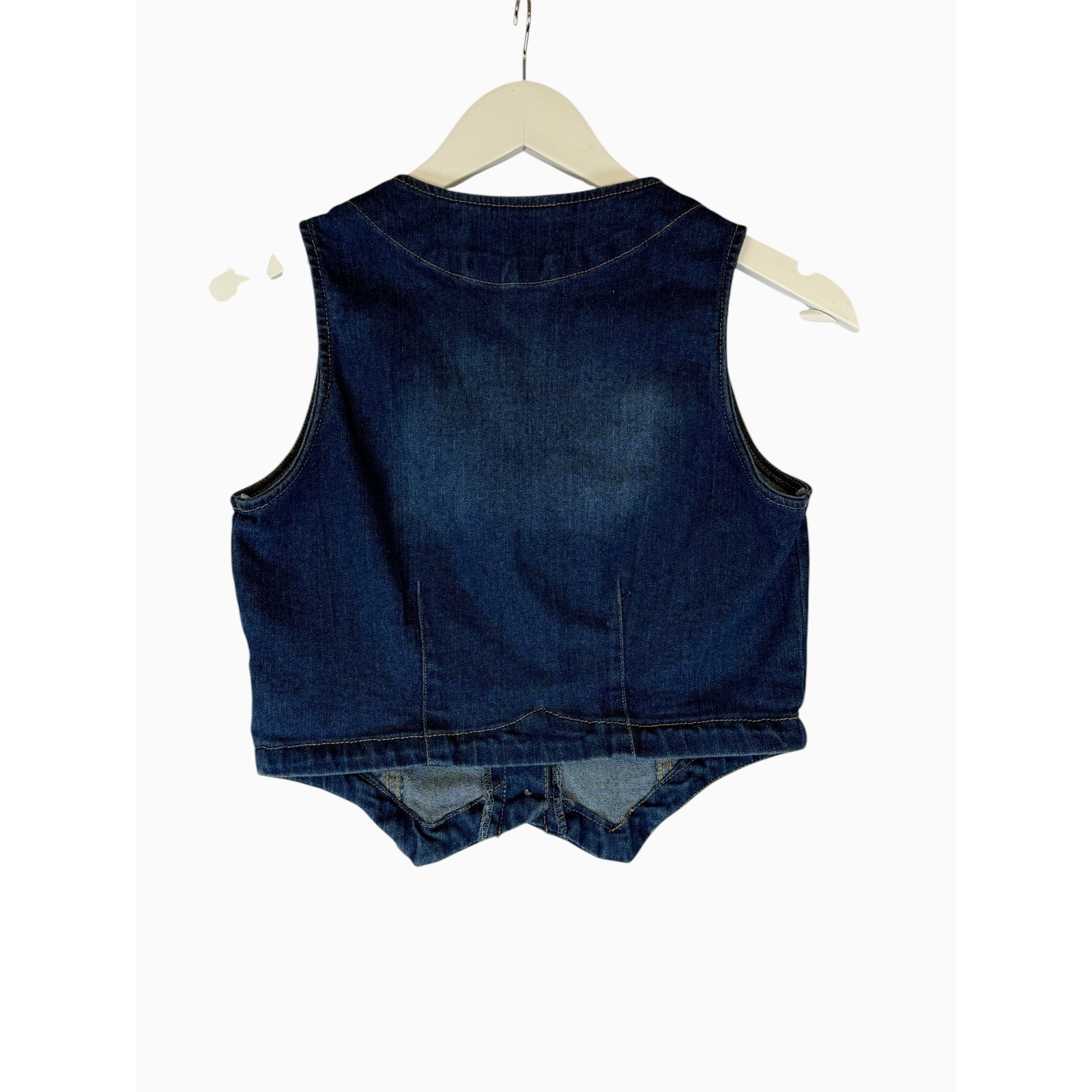 Dylan Ryan NYC Denim Button Front Cropped Vest Medium Western Casual Blue