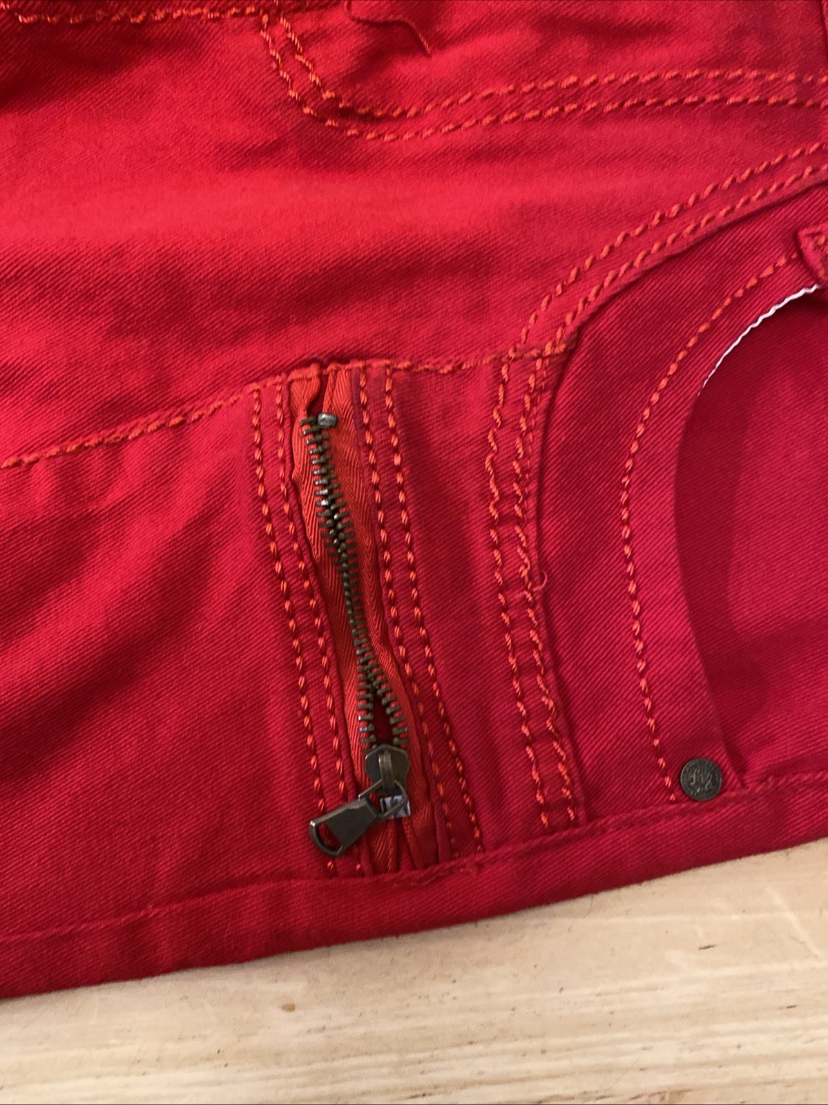 Vintage Eastbay Denim Jeans Pants NOS NWT Red Size 30