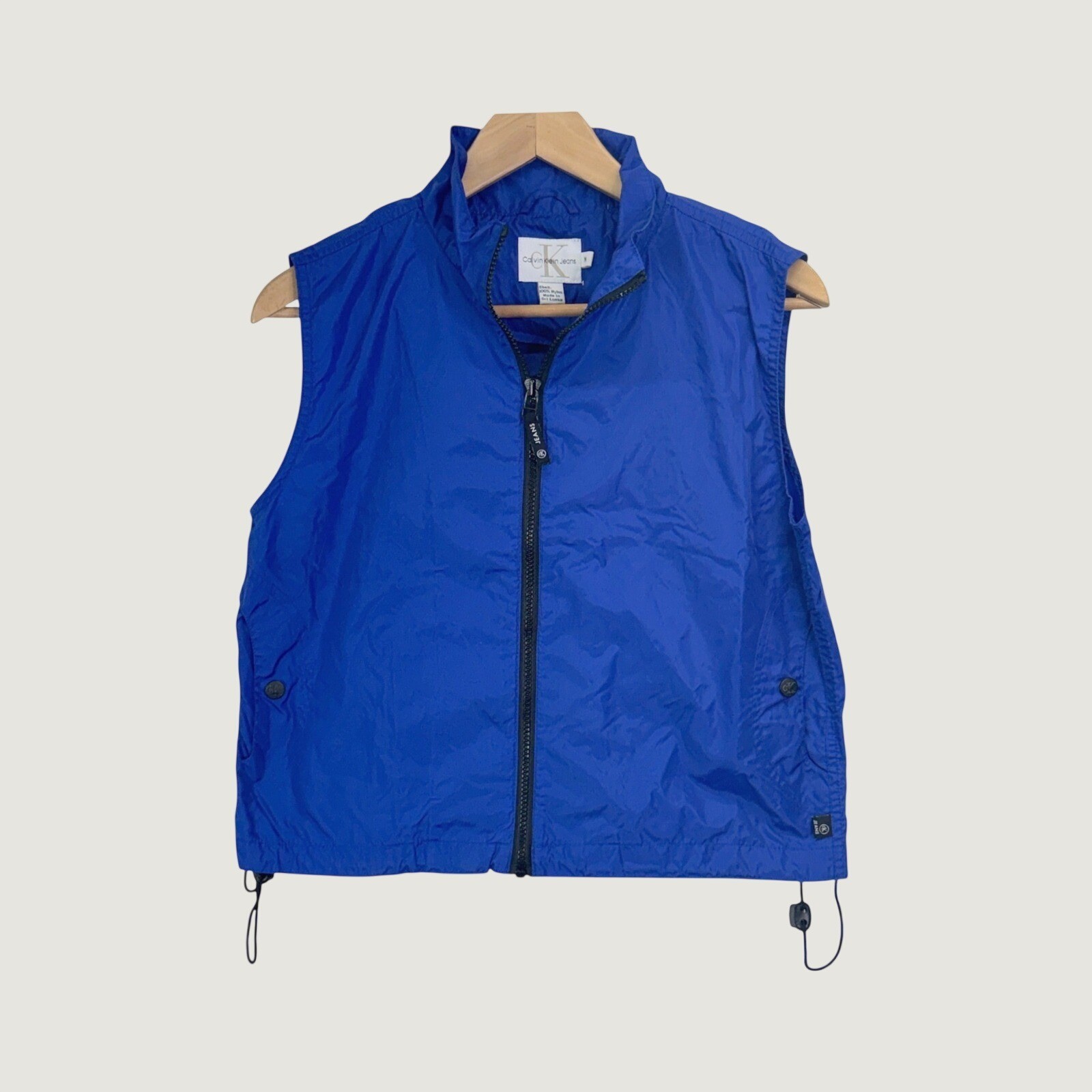 Calvin Klein VTG 90s Nylon Vest Sz M Blue Gorpcore Streetwear Sleeveless Jacket