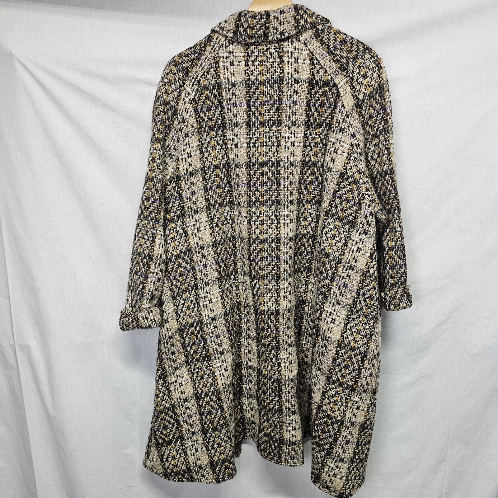 Vtg Jimmy Hourihan Coat Size M Donegal Tweed Pure New Wool One Button
