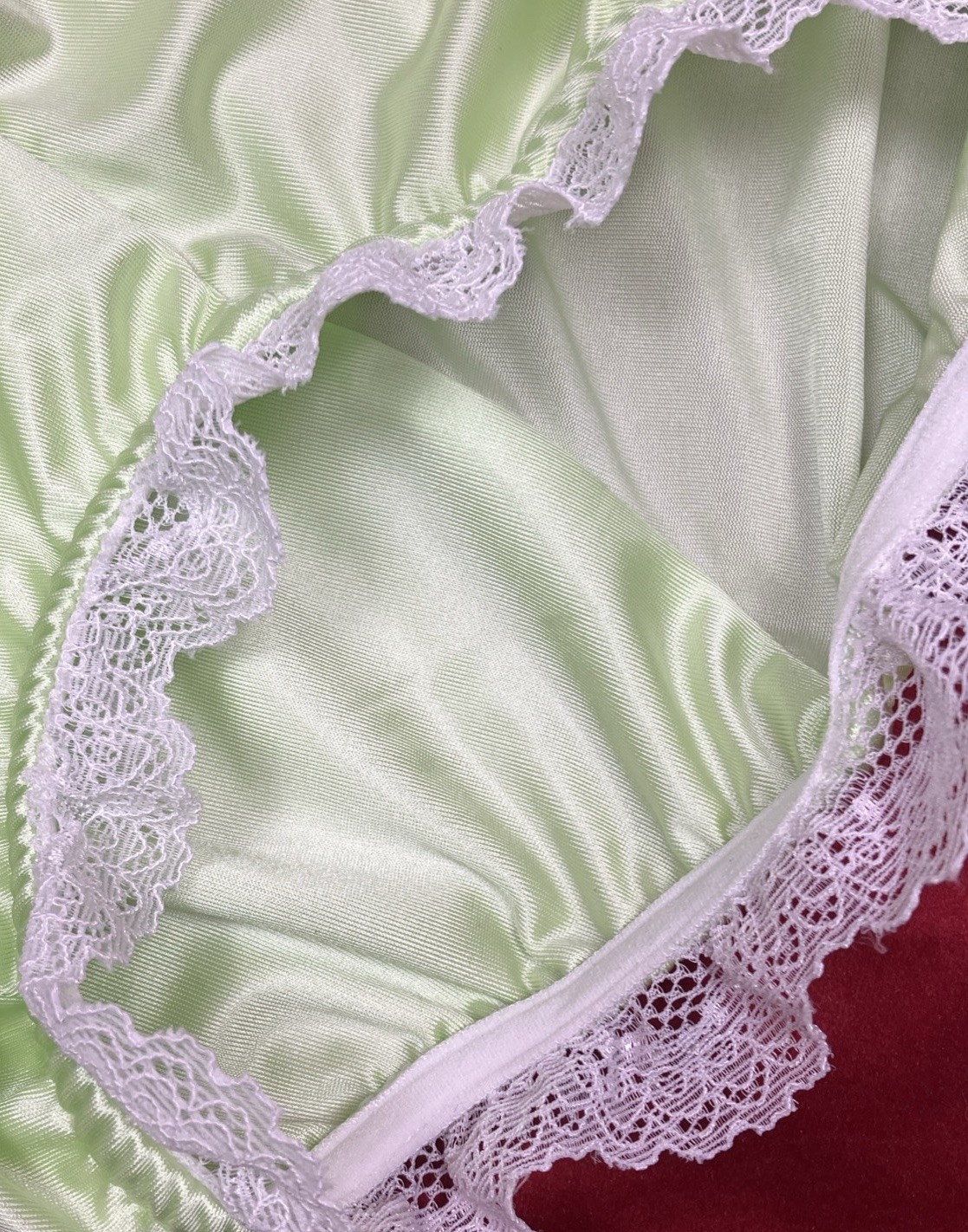 2X 3X Mushroom Gusset Granny Panty Silky Nylon Satin Brief Sissy Vintage styl