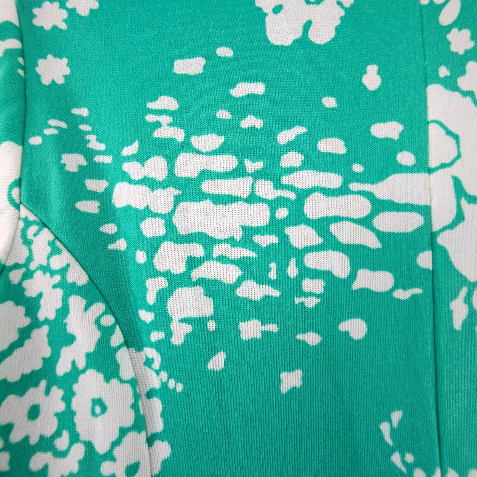 VTG 60s 70s Sears Fashions Dress Womens Sz L Floral Mint Green Buttons Secretary