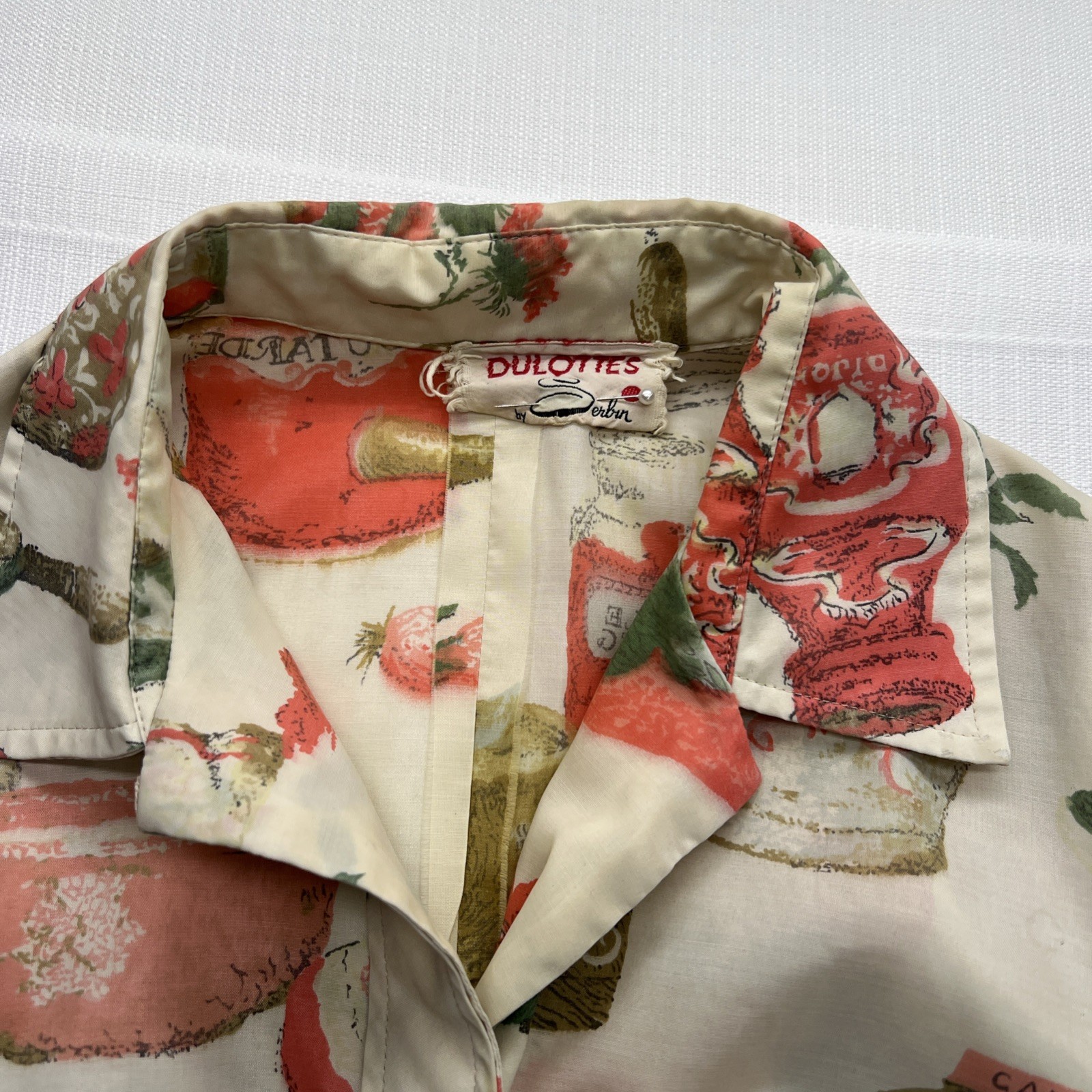 1950’s Rare Serbin Doulottes (Culottes) Pleated Novelty Print Sleeveless Dress