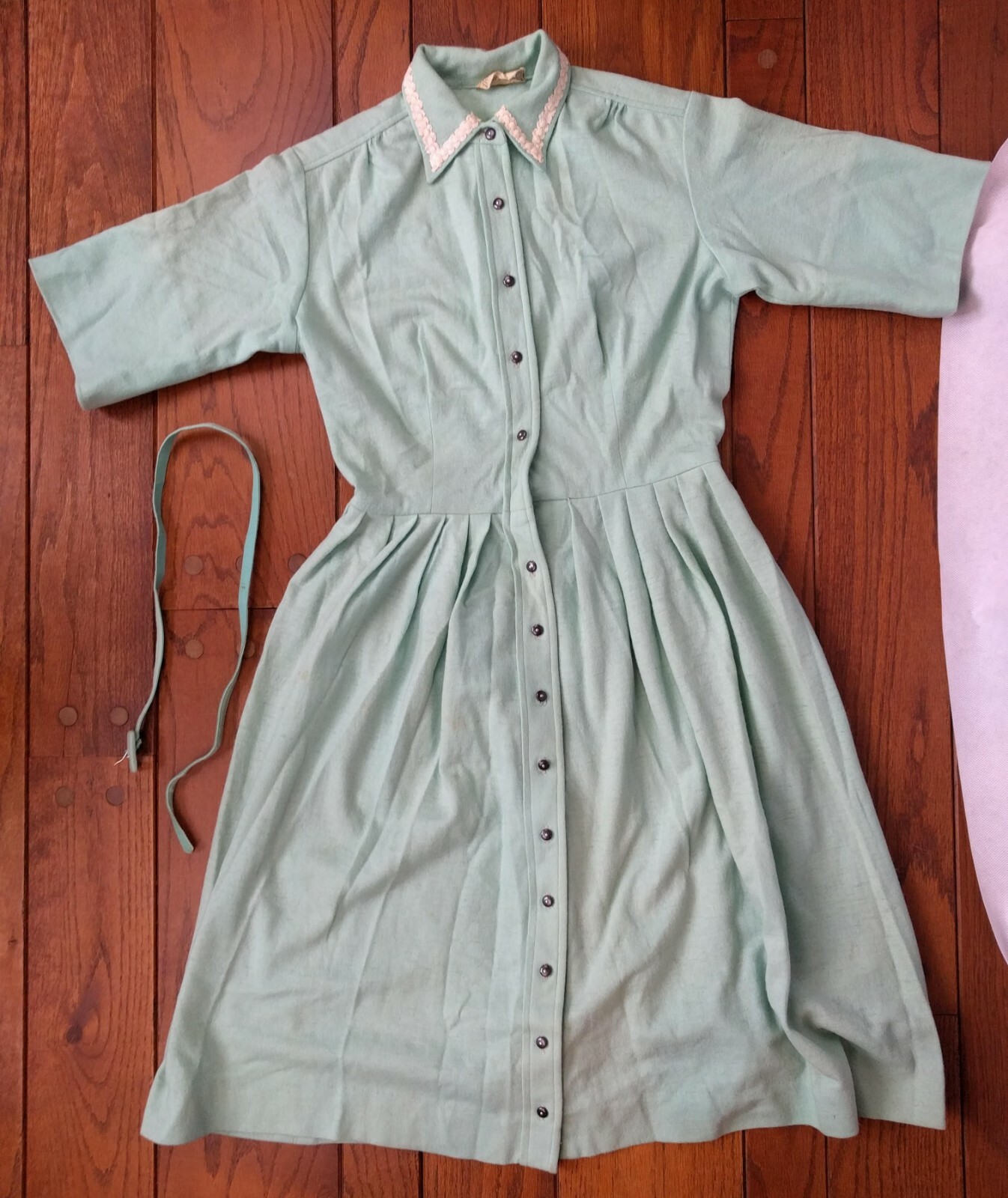 Vintage Henry Rosenfeld Mint Green Dress Belt Clothing Cosplay 1950s Craft Prop