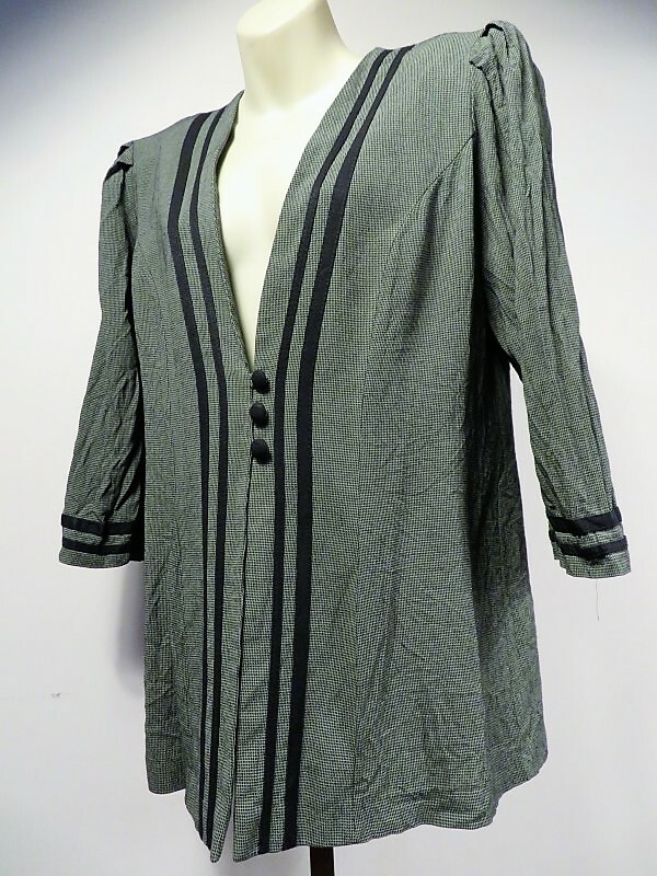 Vintage 1990s USA Michael Blake Blazer Suit Jacket Top Padded Shoulders Low Cut