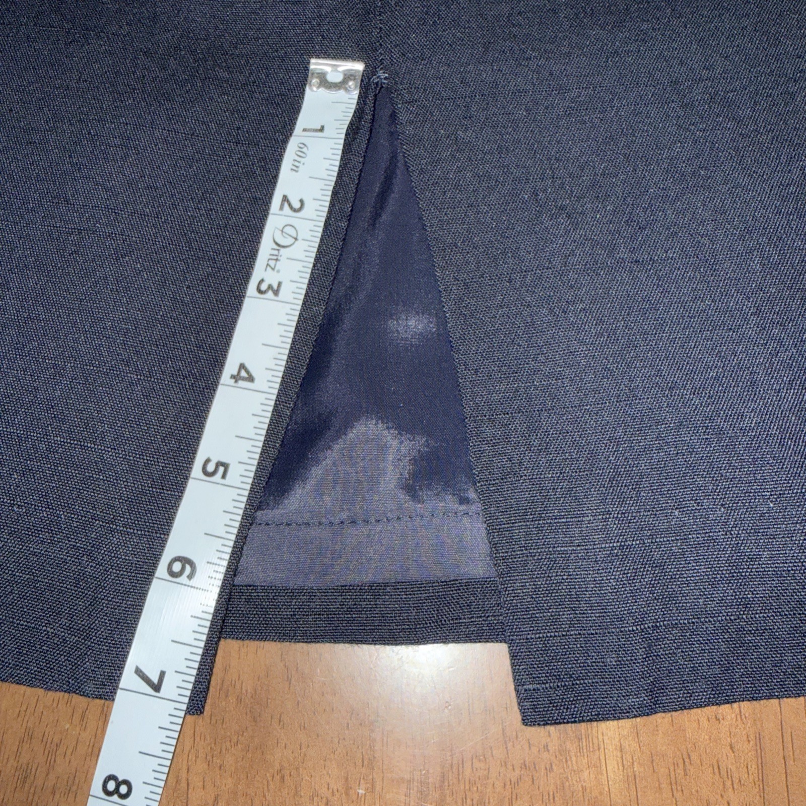 Vintage Navy Sheath Dress Petite 8 Union Made Gold Buttons White Trim Lined