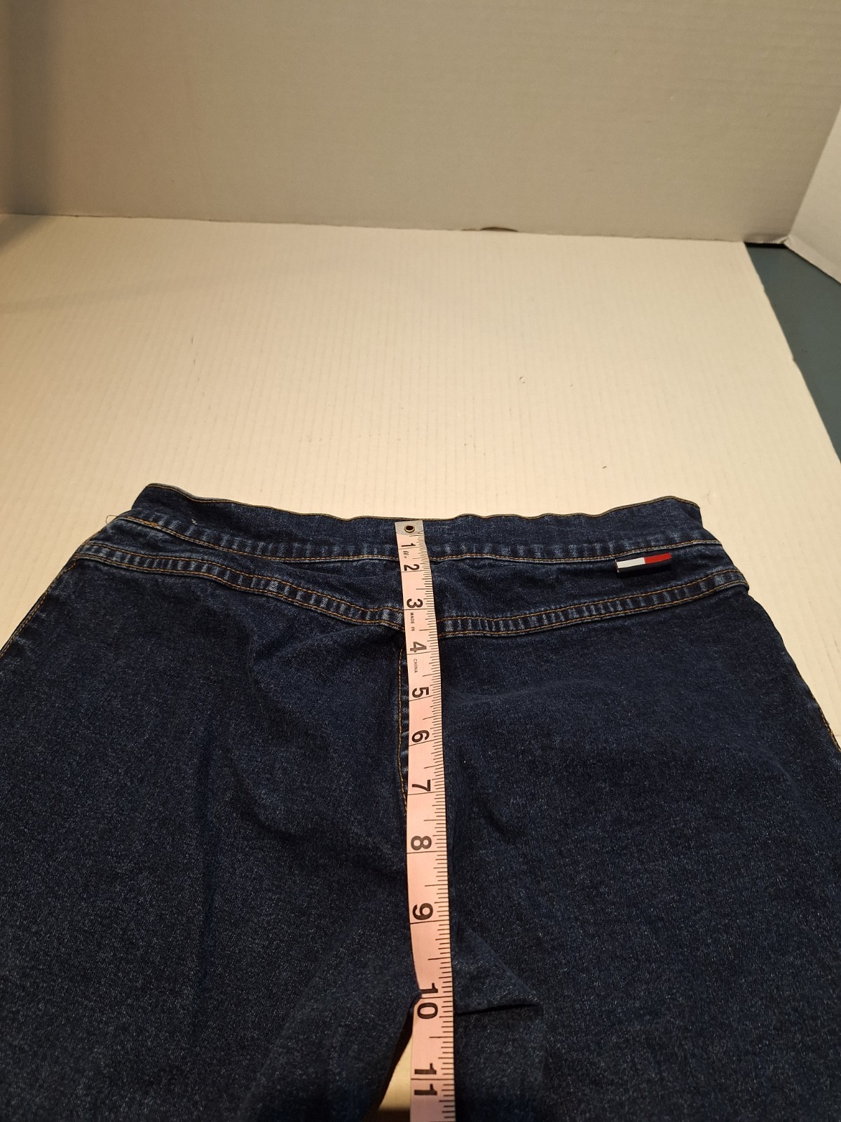 Vintage Tommy Hillfigure Jeans 2001 Size 7 Tall Dark Wash Cotton Blend Y2K