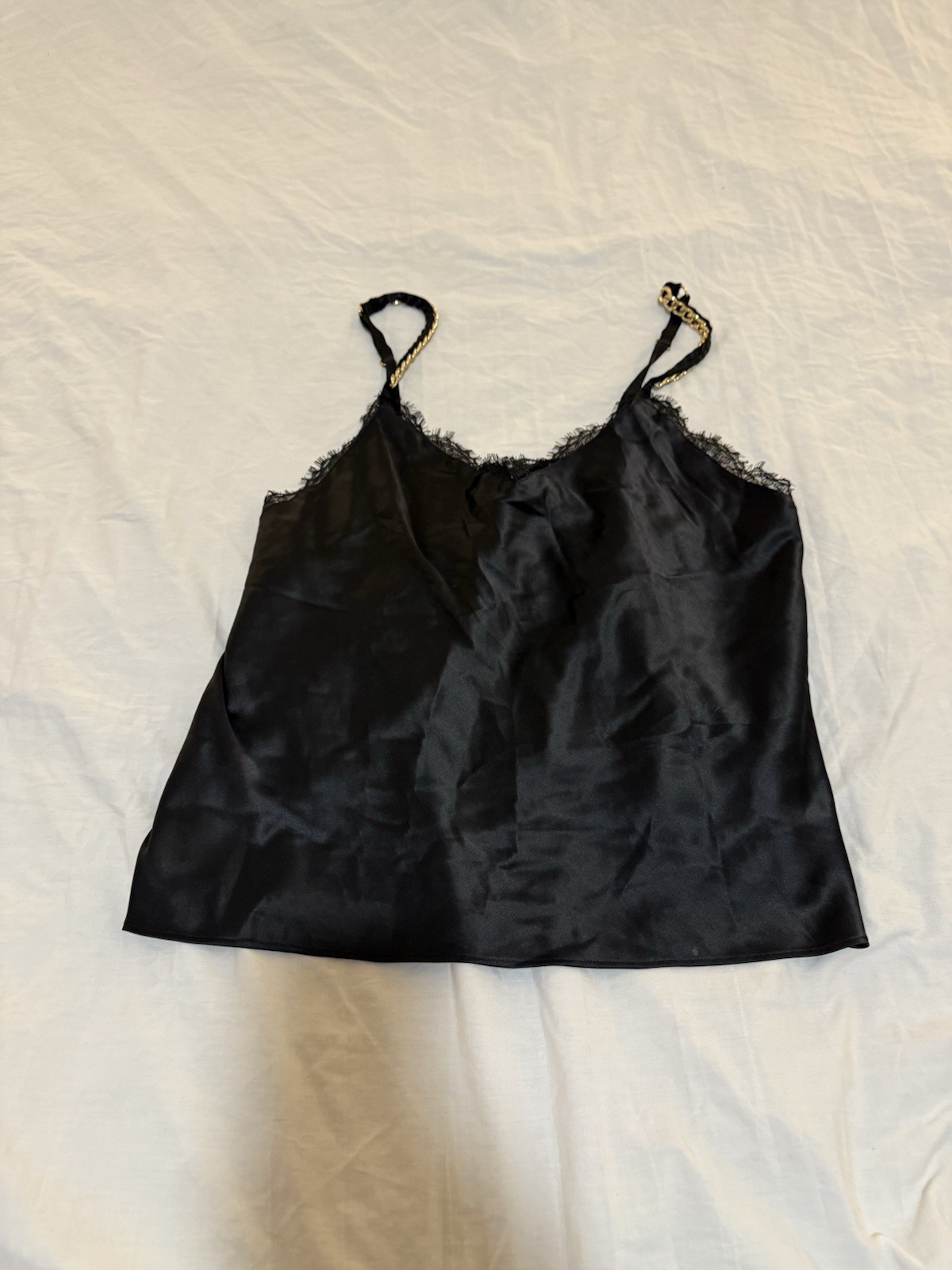 Vintage Victoria’s Secret Black Satin Lace Camisole Top Lingerie Large 173